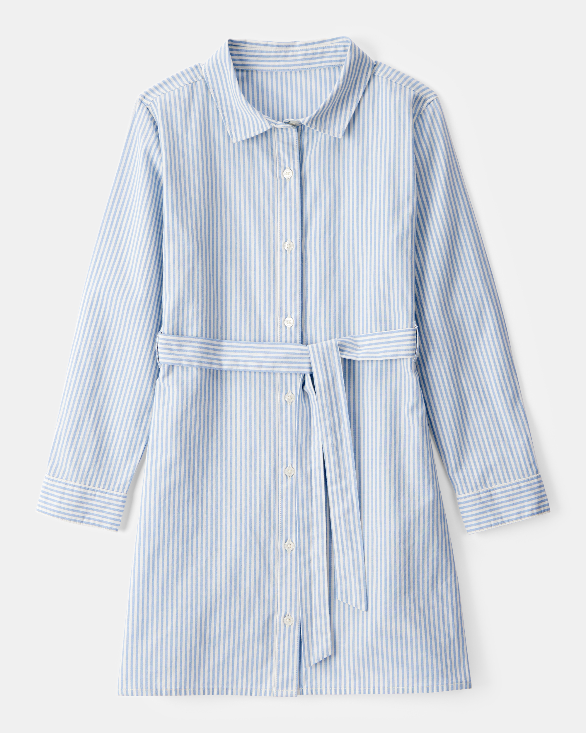Kid Striped Long-Sleeve Shirt Dress