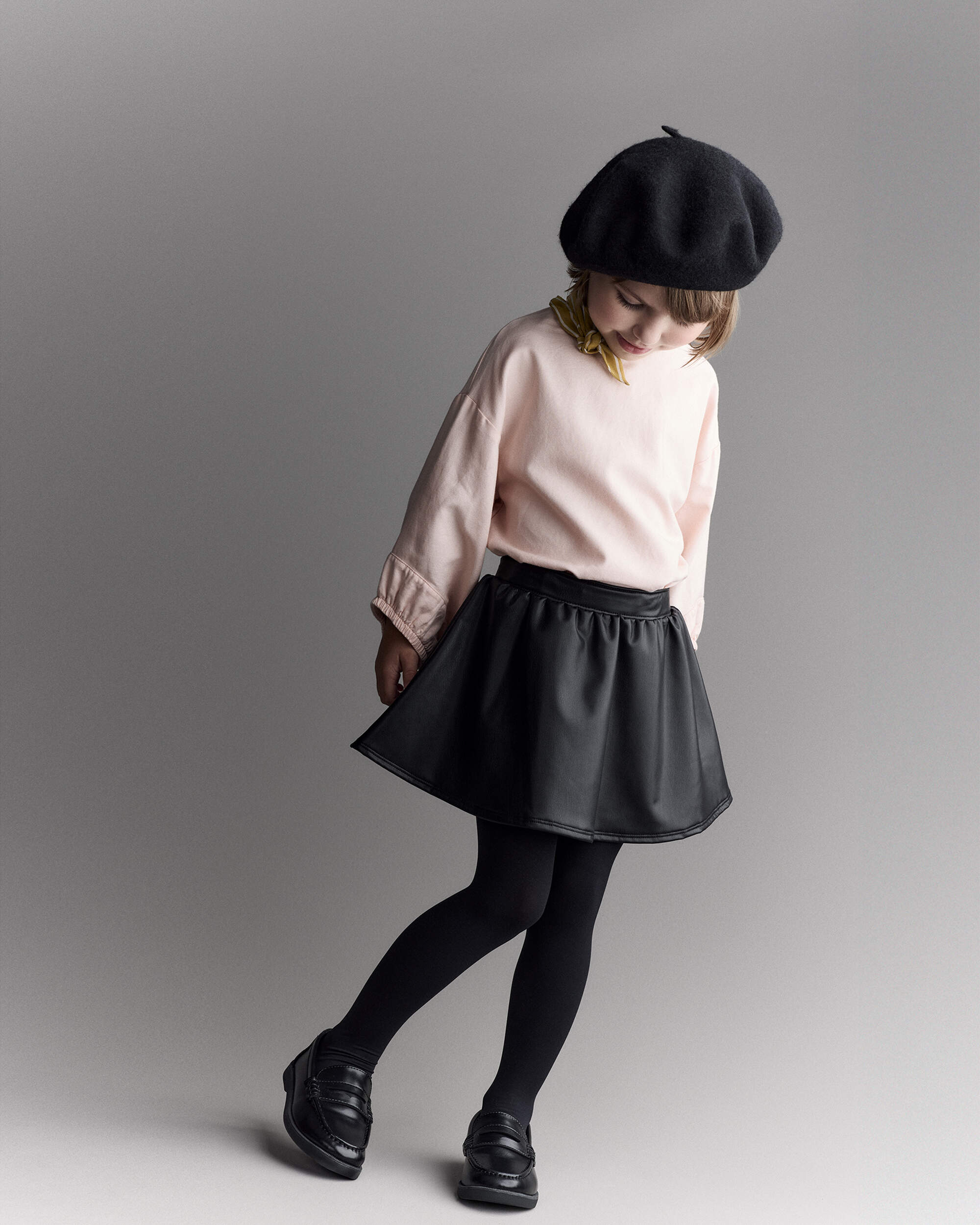 Toddler Girl Reagan Skort Faux Leather - Black