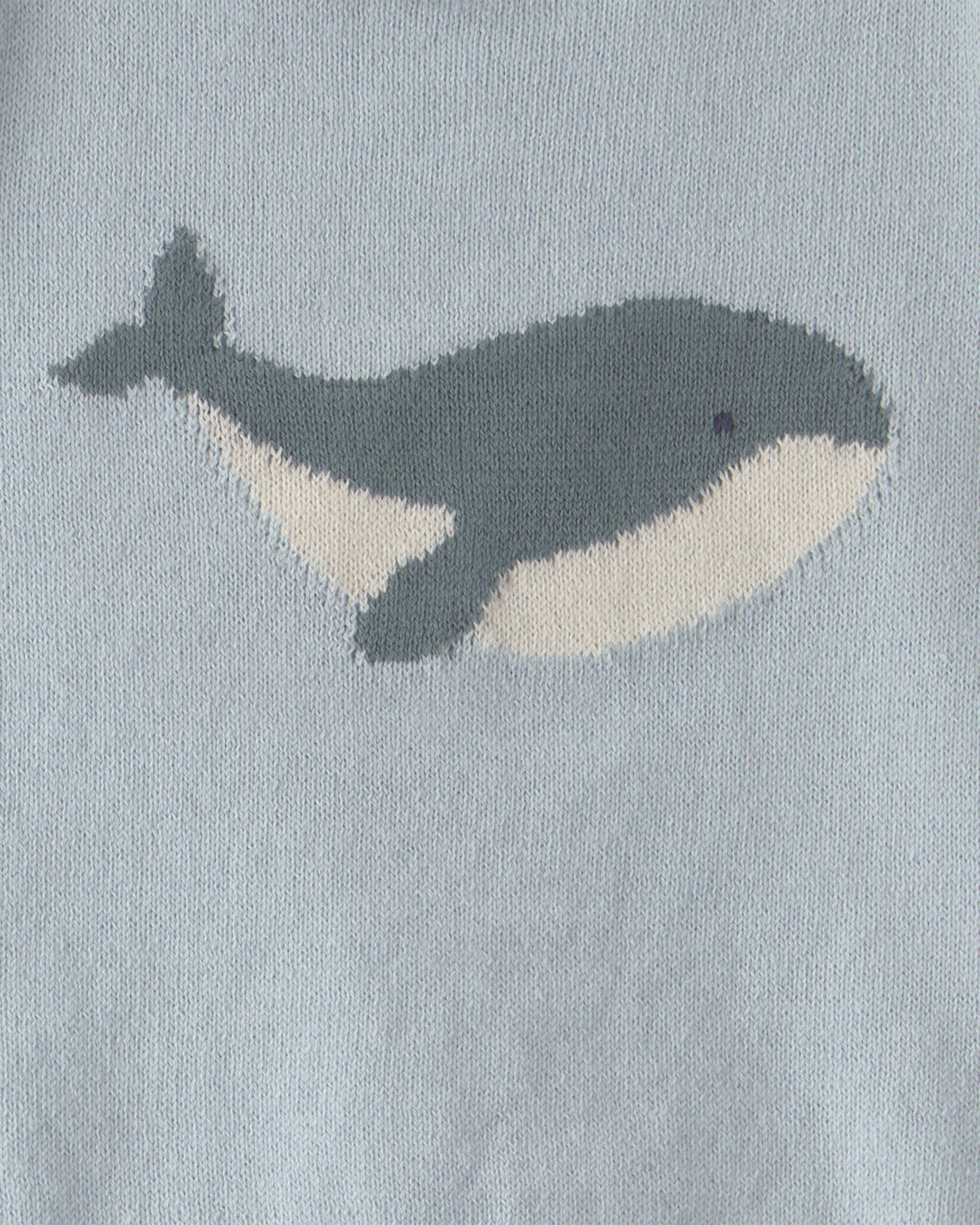 Baby 2-Piece Whale Short-Sleeve Sweater Top & Short Set - Blue