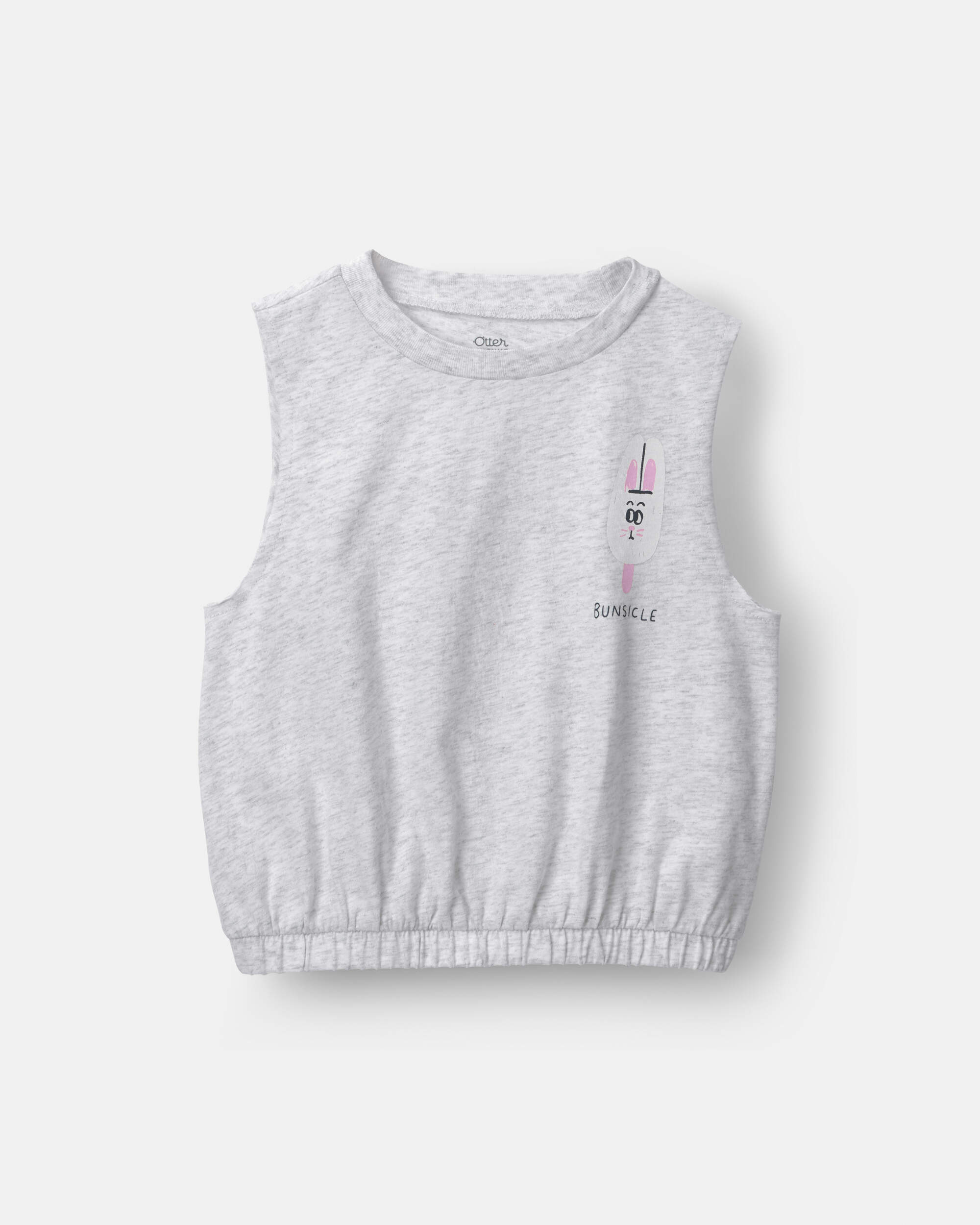 Toddler Girl 'Bunsicle' Elastic Waist Tank - Heather Grey