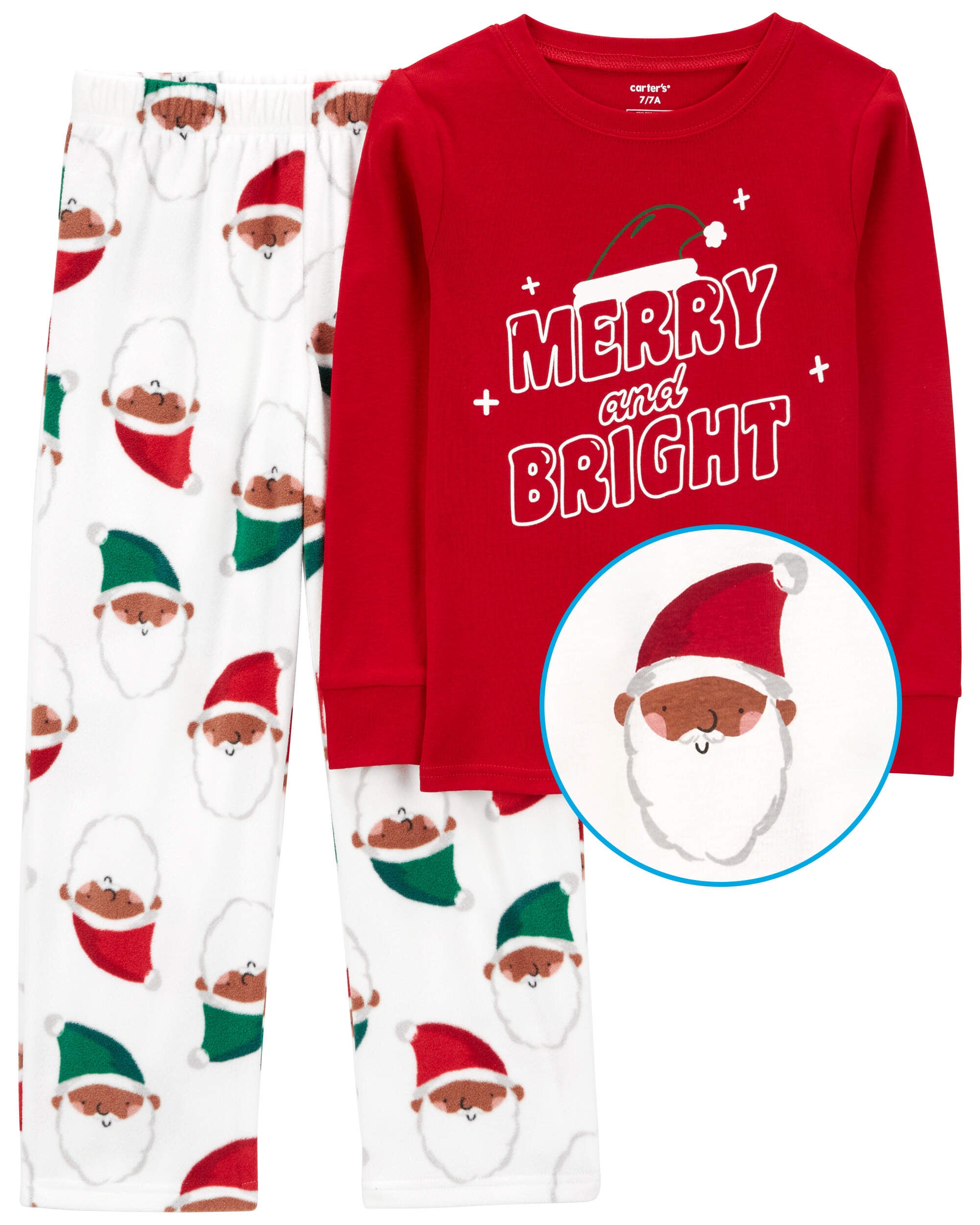 Brown Kid 2 Piece Santa Fleece Cotton Pyjamas Carter s Oshkosh Canada