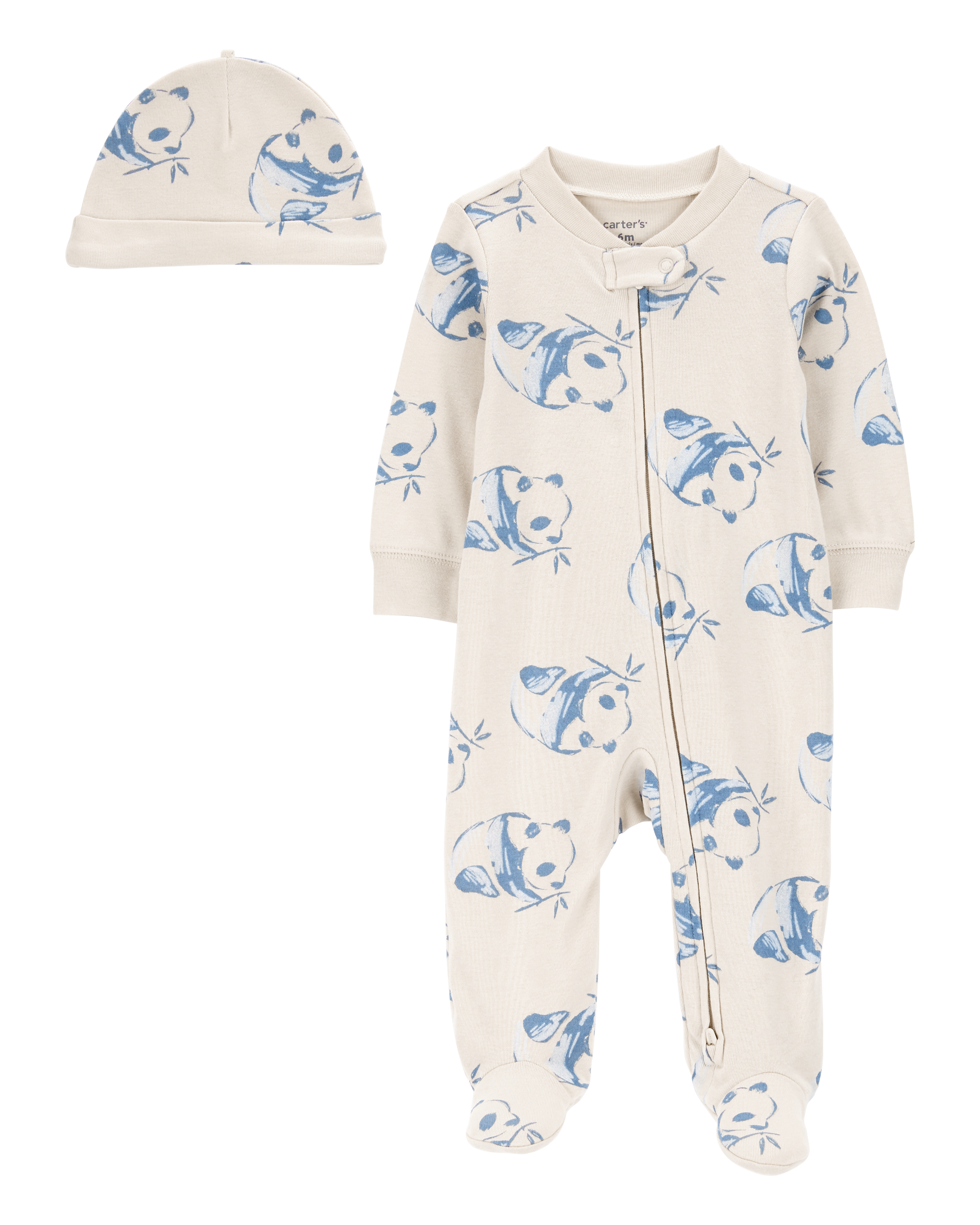 Baby Panda 2-Piece Sleeper Pyjamas and Cap Set