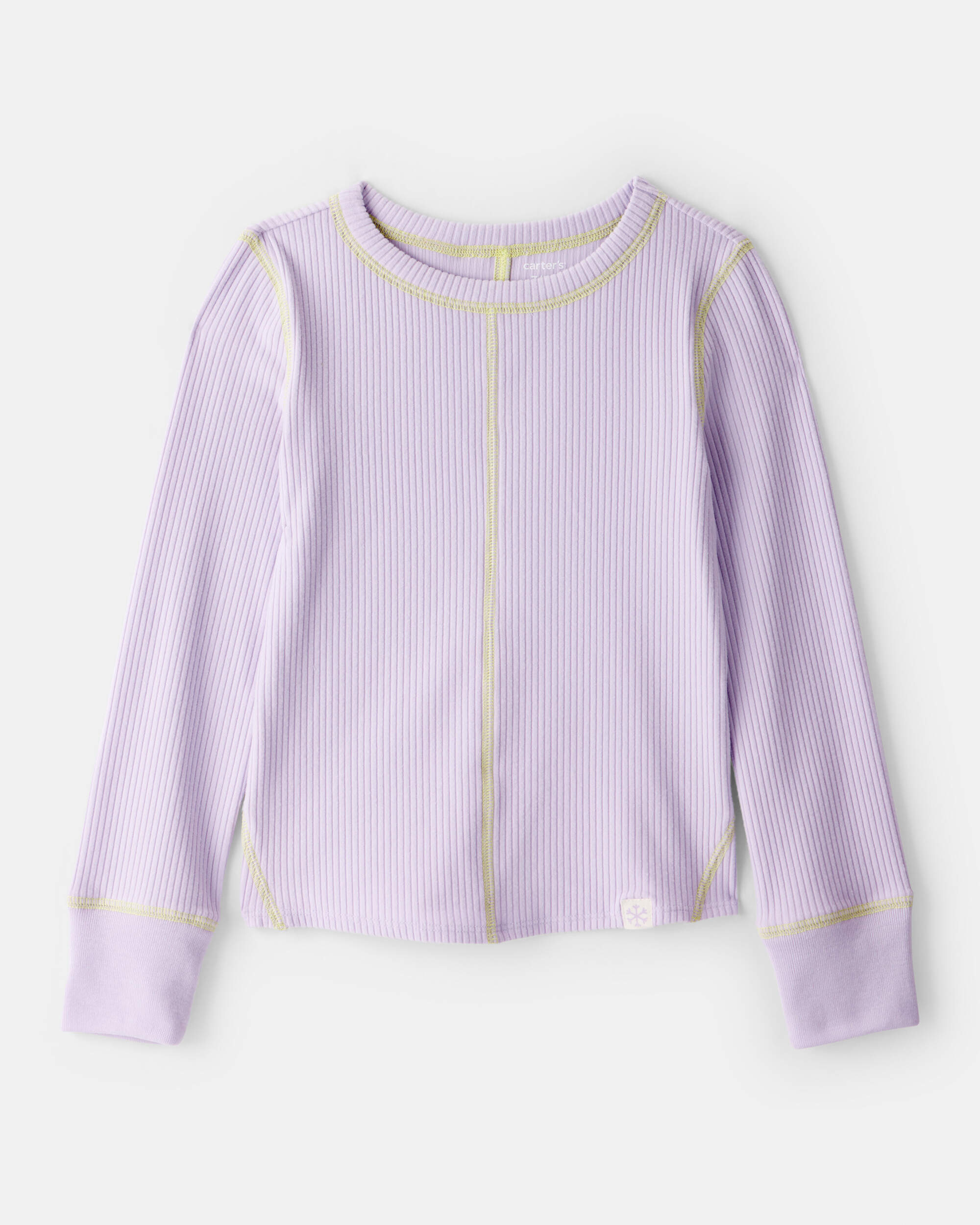 Girls Active Rib Long-Sleeve Top - Purple