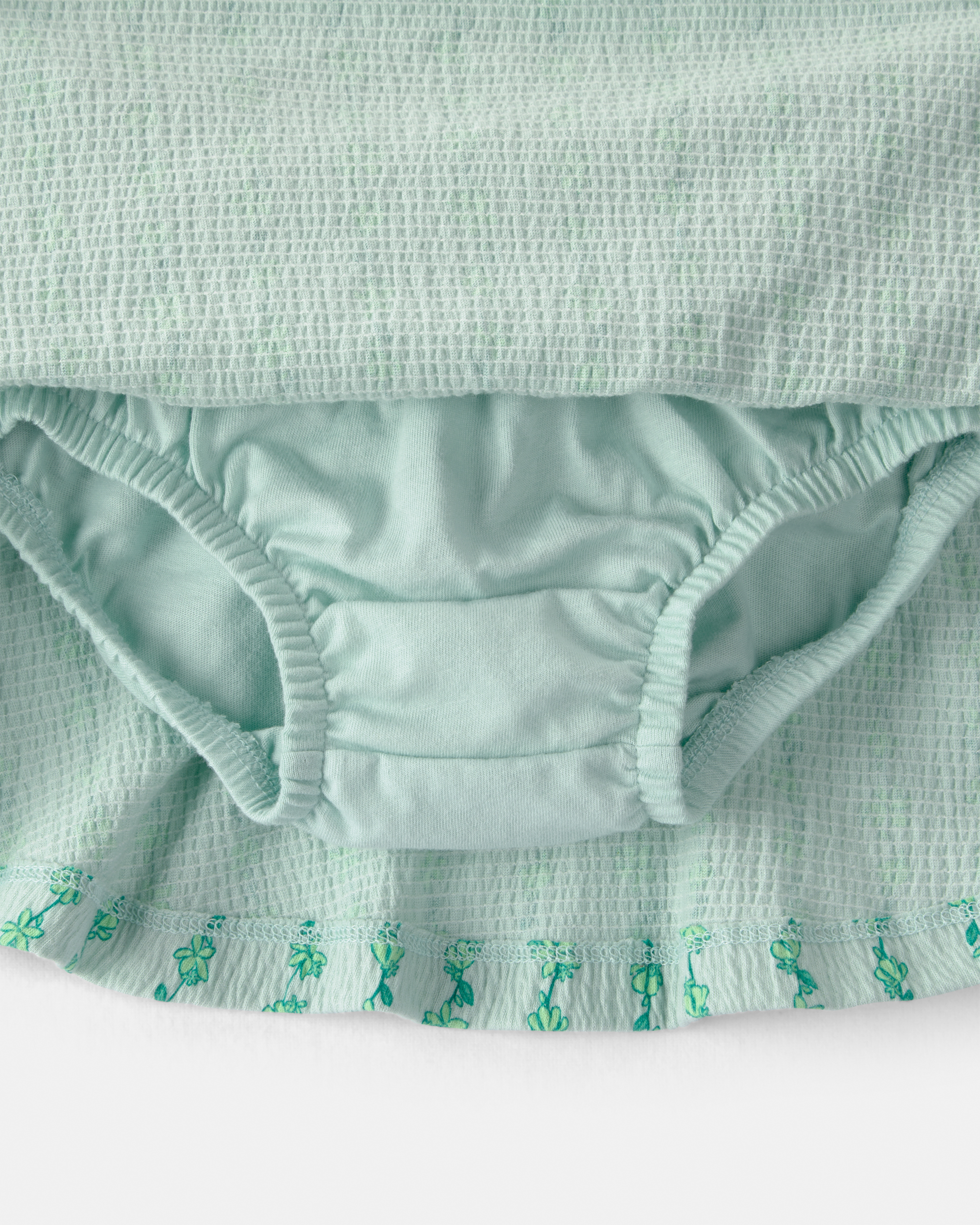 Baby Girl 2-Piece Vine Short-Sleeve Top & Skirt Set - Green