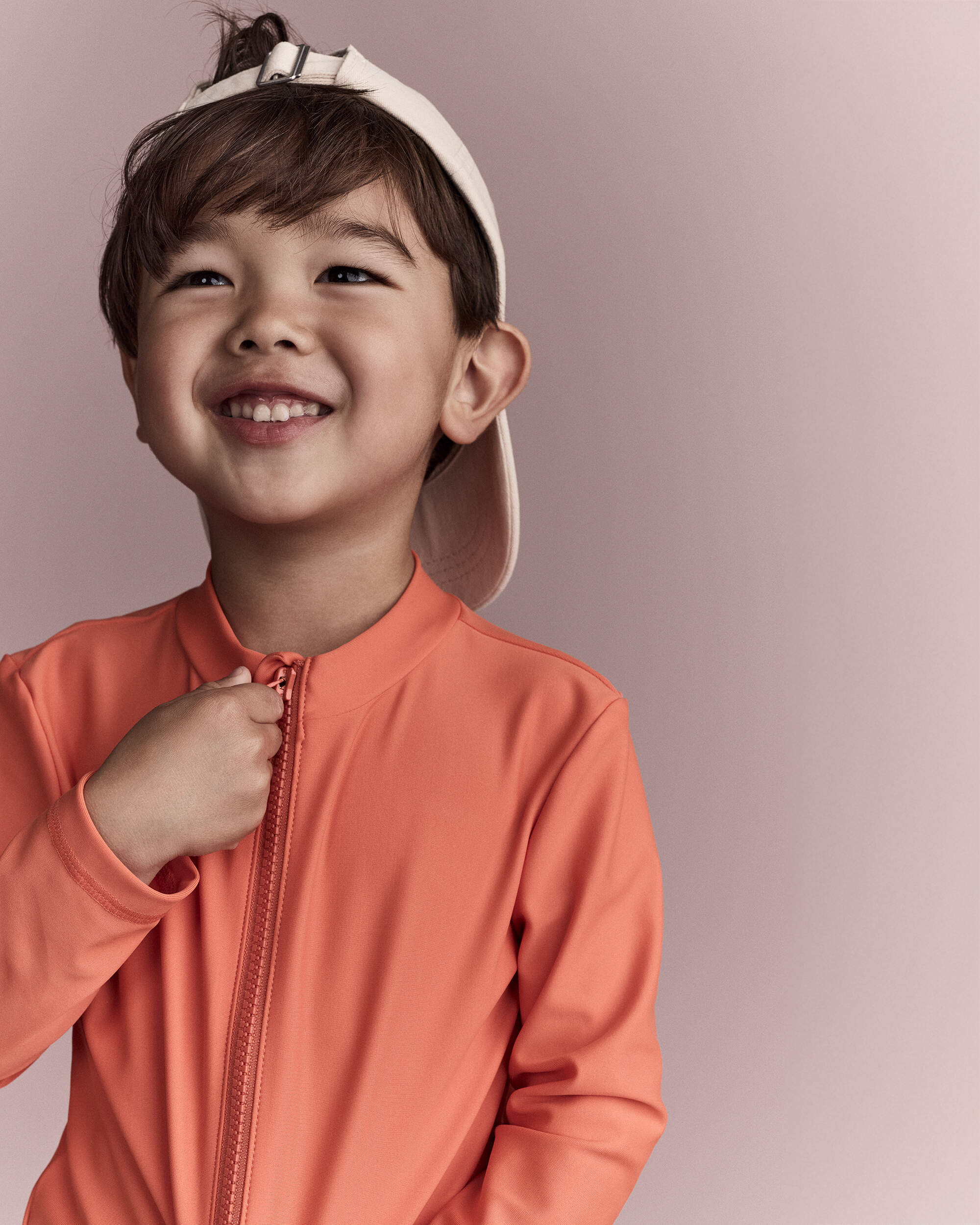 Toddler Full-Zip Long-Sleeve Rashguard - Orange