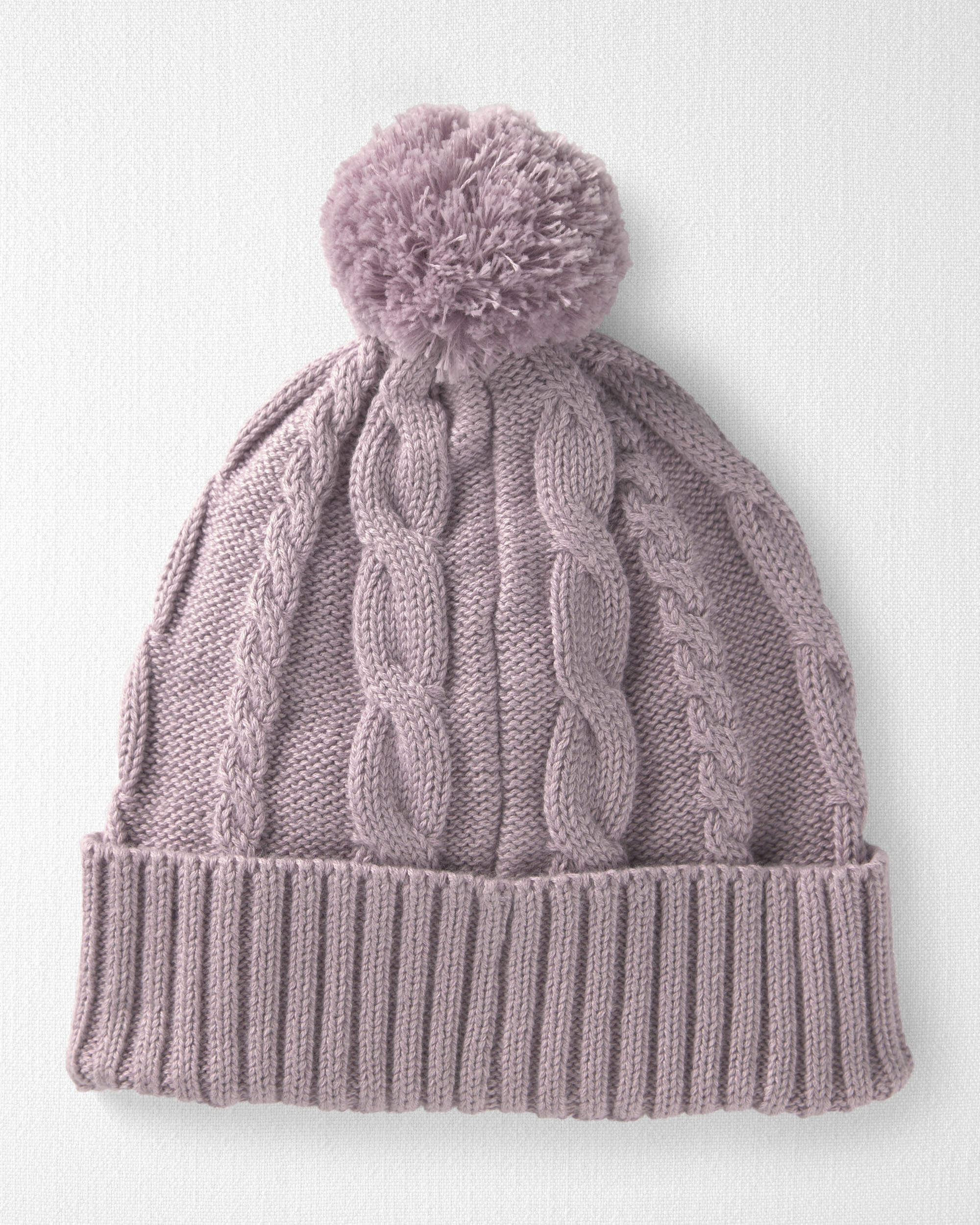 Toddler Girl Organic Cotton Cable Knit Winter Hat