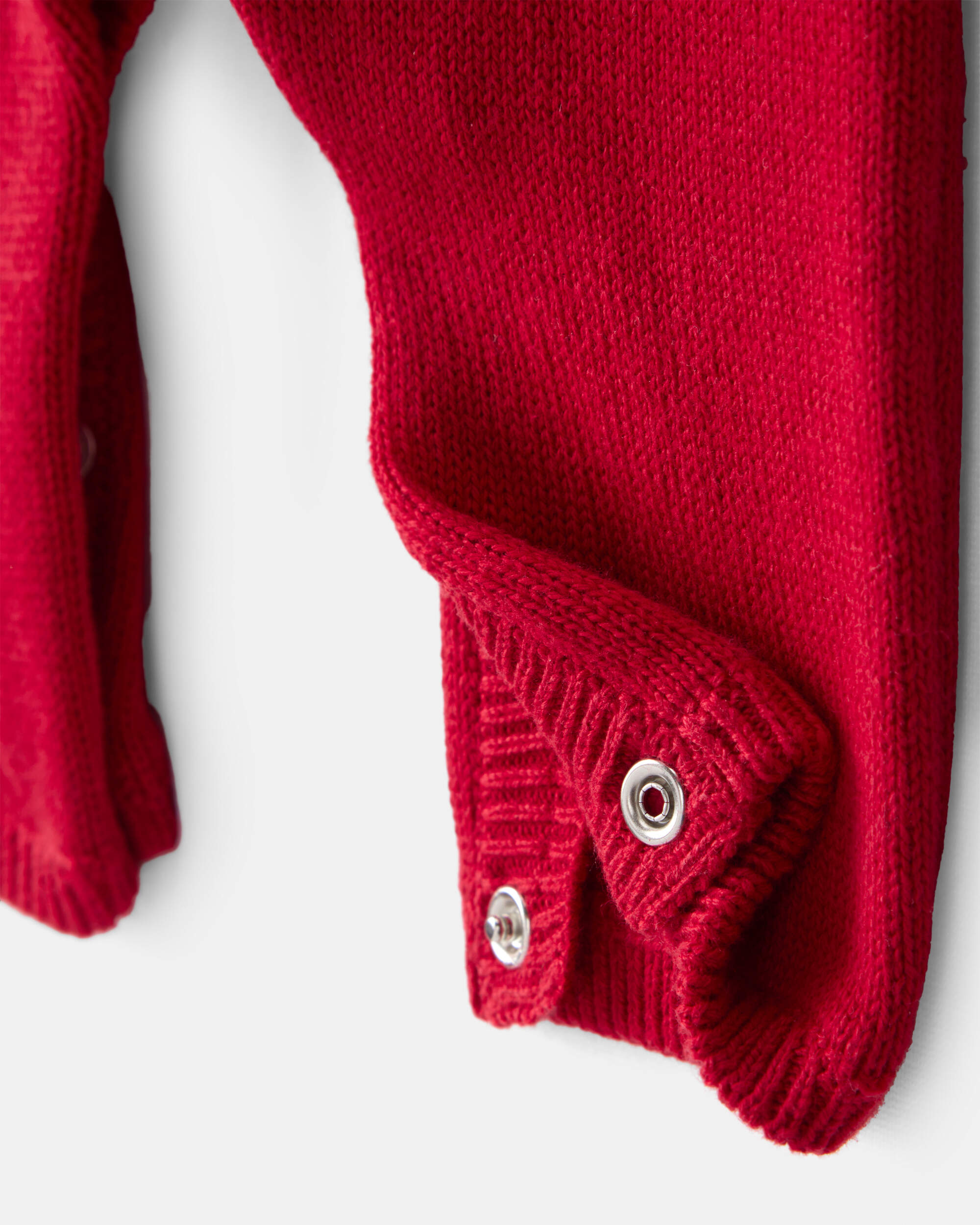 Baby Boy Gingerbread Holiday Print Long-Sleeve Overall Set - Red