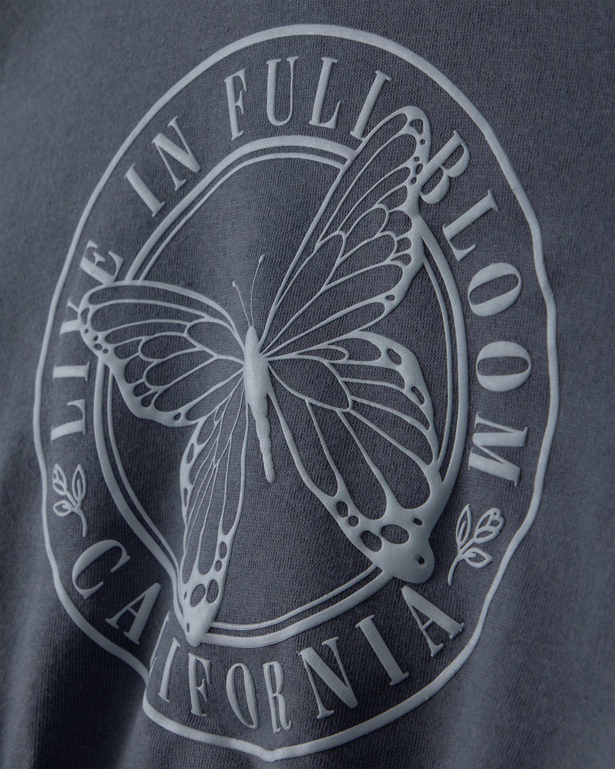 Girls 'Butterfly' Fleece Zip-Up Hoodie - Navy Blue