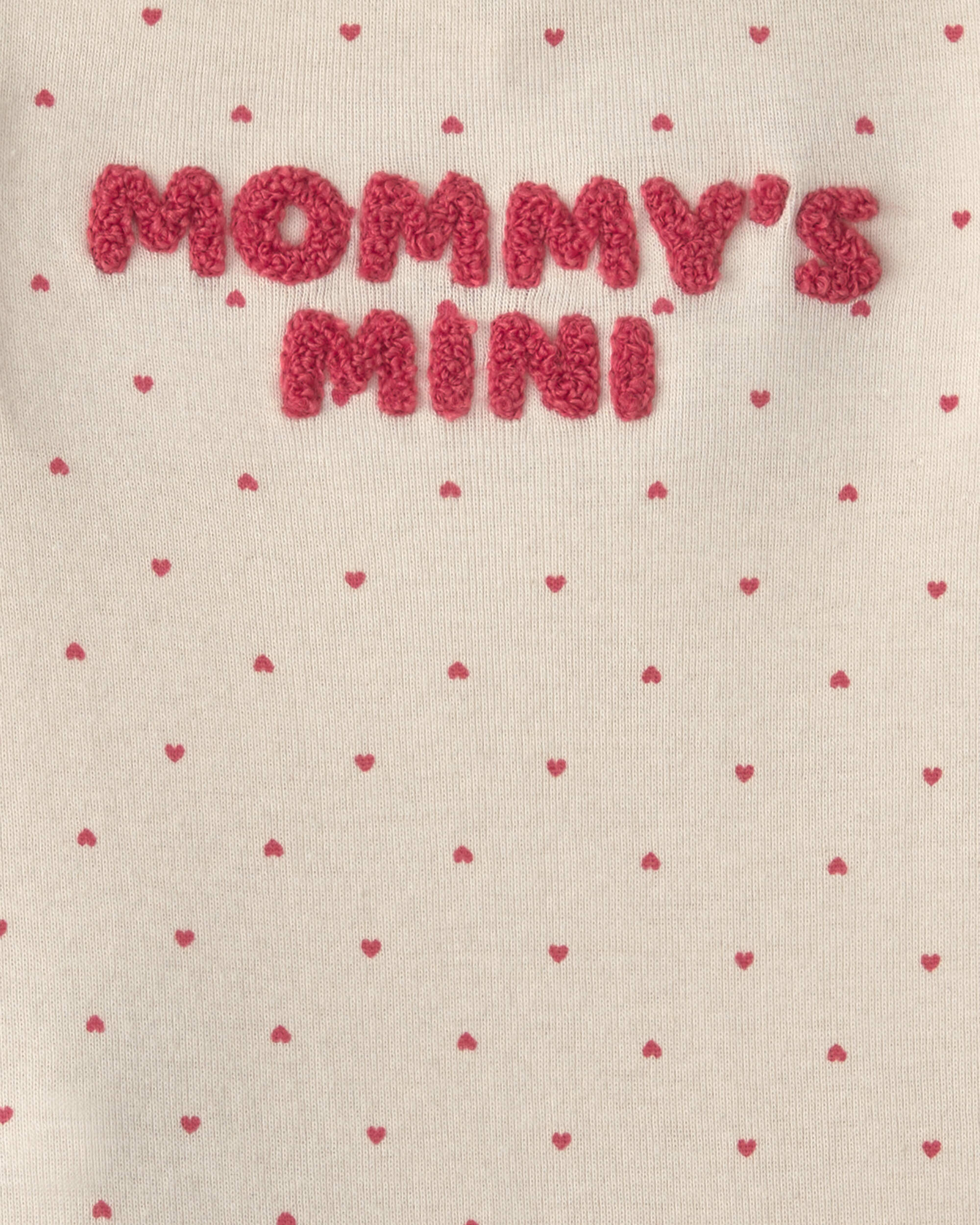 Baby Girl 2-Piece 'Mommy's Mini' Heart Bodysuit & Pant Set - Pink/Ivory