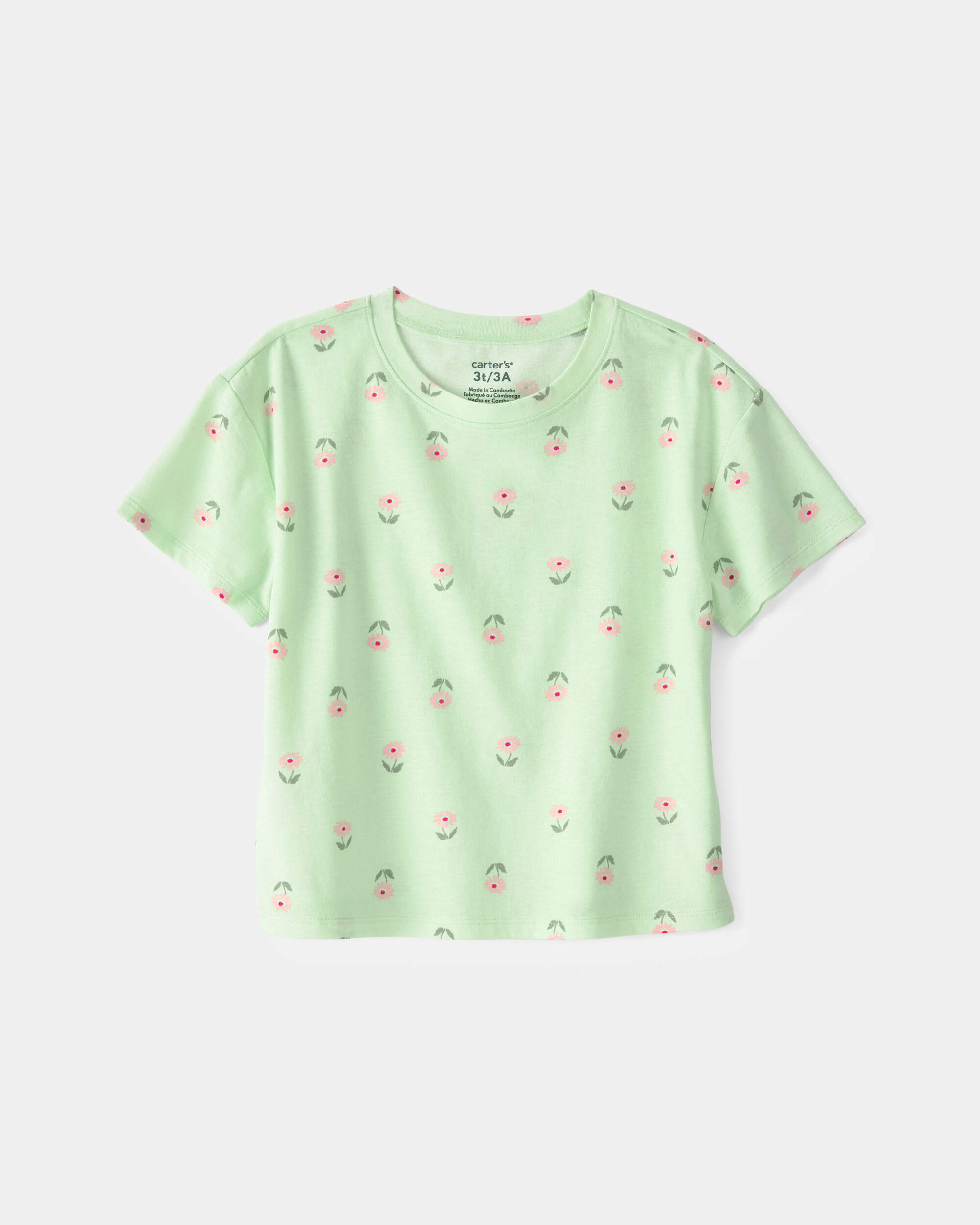 Toddler Girl Floral Top - Green
