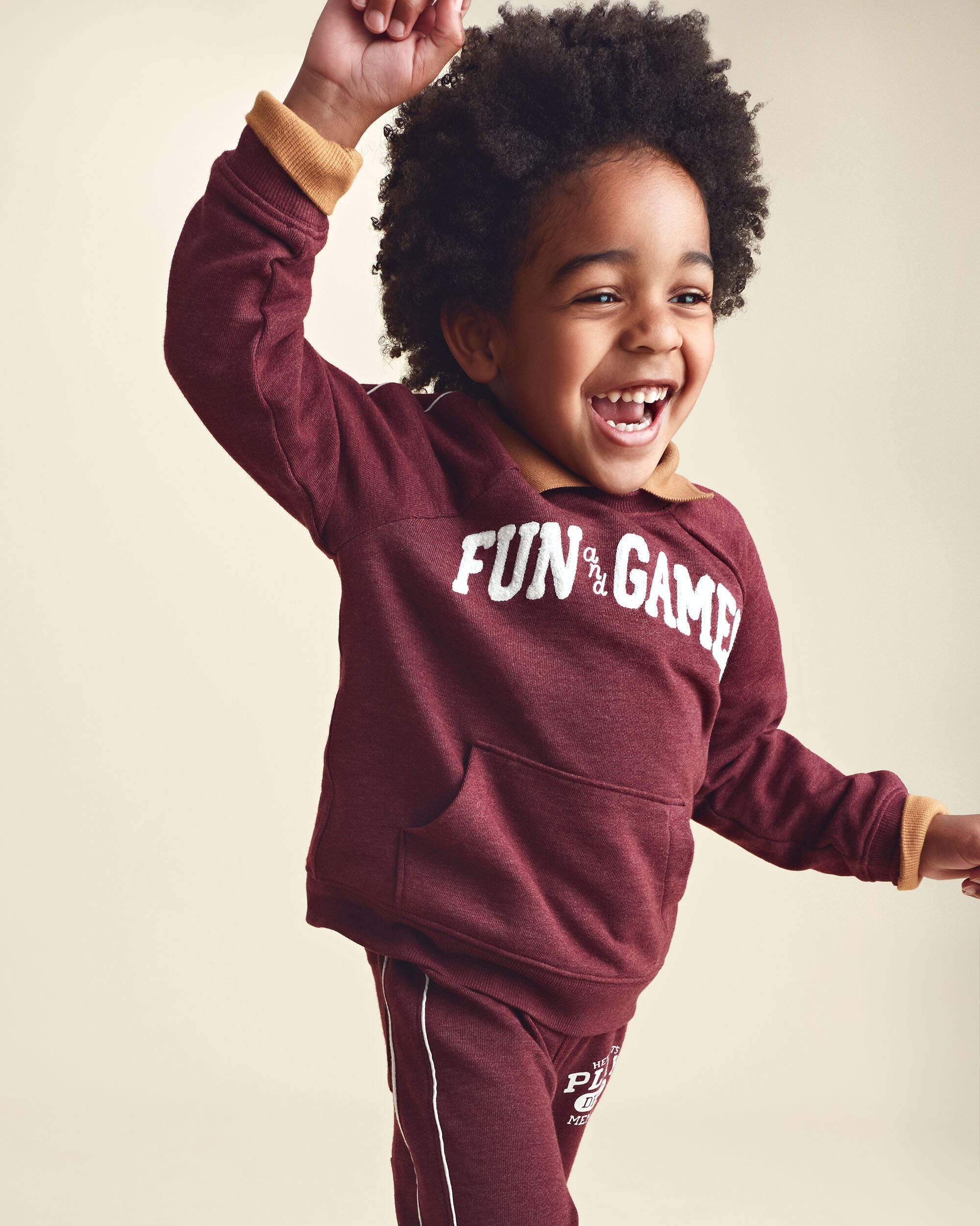 Toddler Boy 'Fun & Games' Pullover Sweatshirt - Burgundy