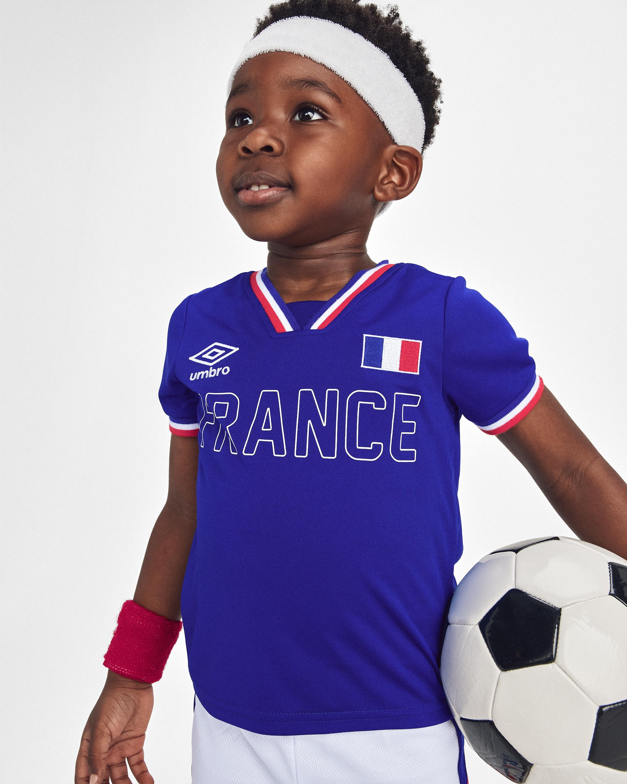 Kids 2-Piece Umbro France Soccer Jersey & Short Set - Blue/Red/White