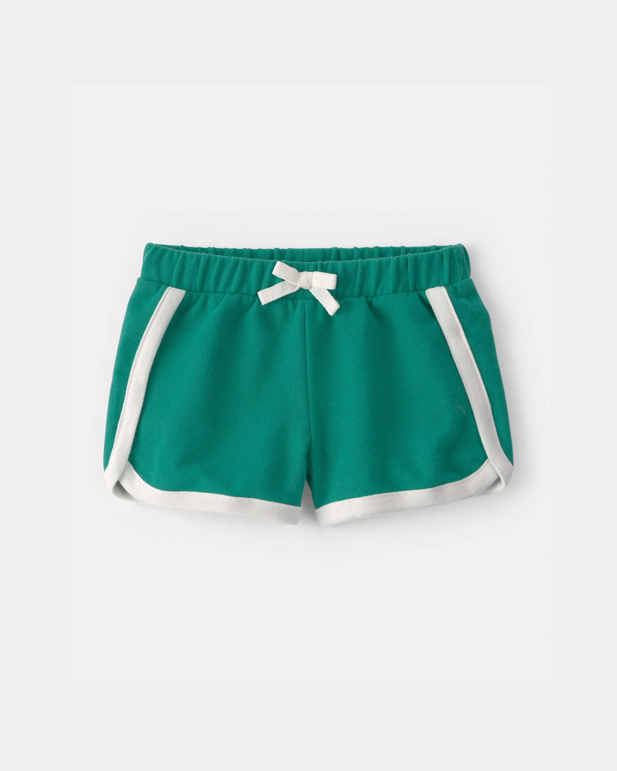Baby Girl French Terry Athletic Shorts - Green