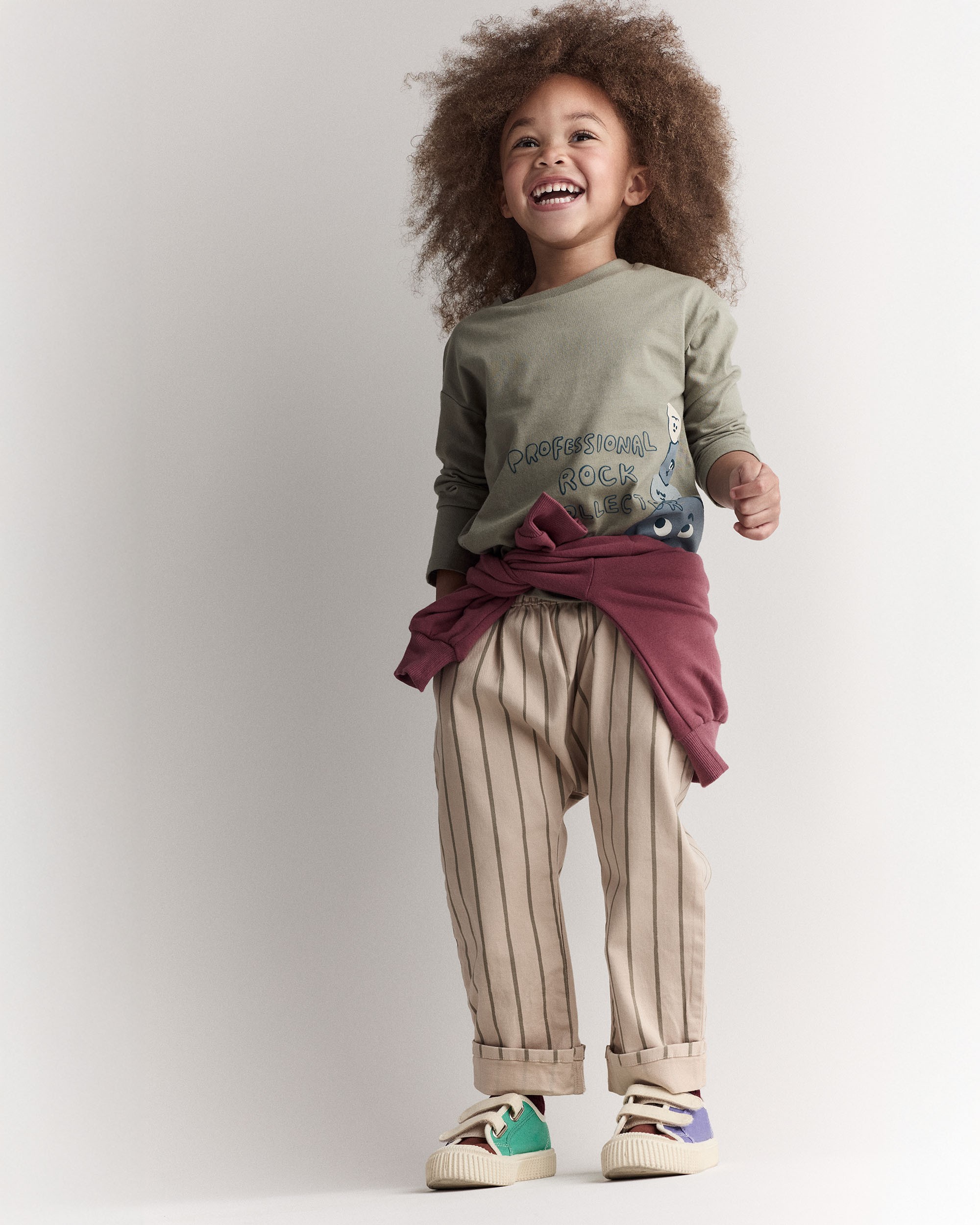 Toddler Rock Collector Long-Sleeve Relaxed Graphic Tee - Olive