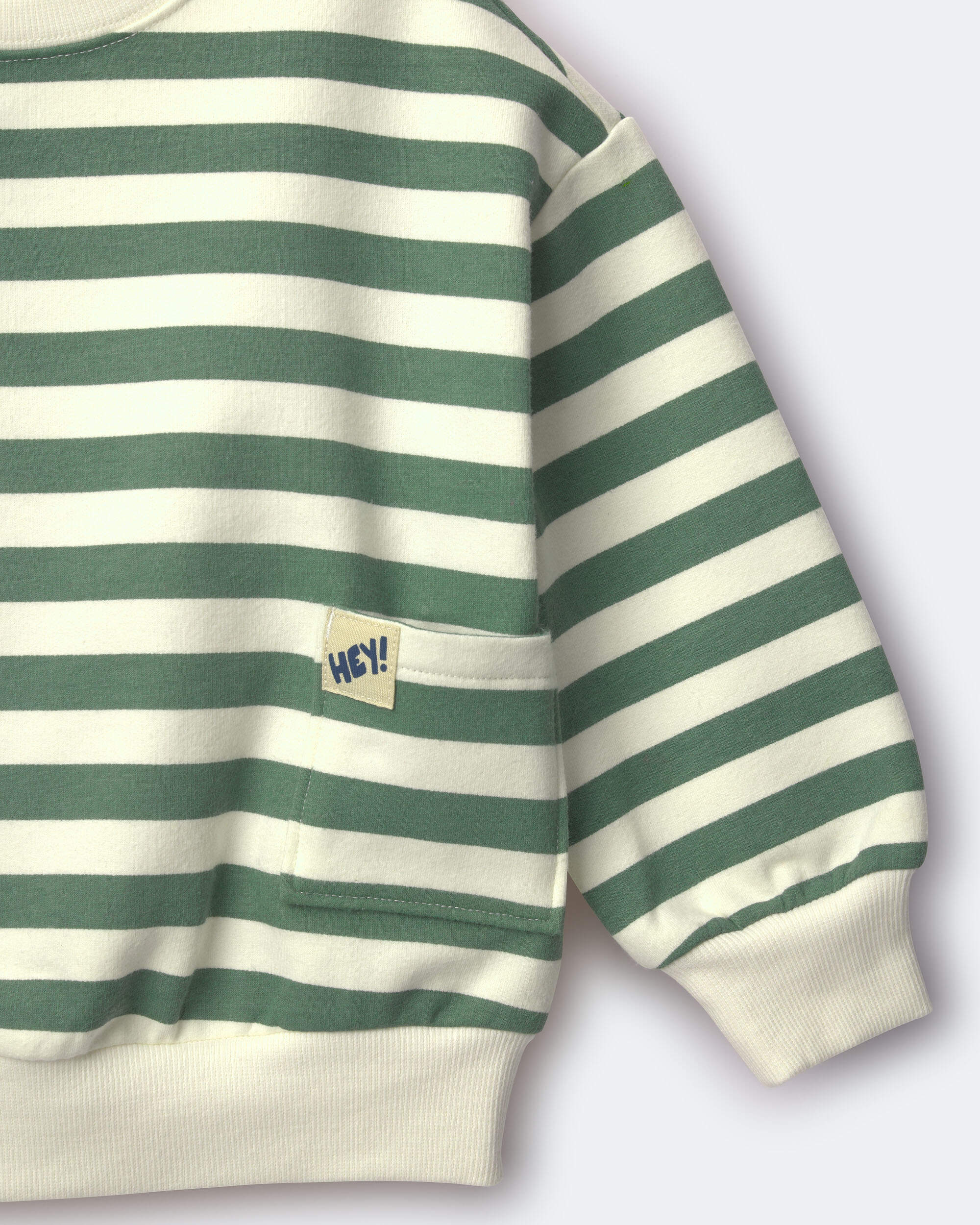 Toddler Otter Sweatshirt™ with Pockets Stripes - Olive/Cream