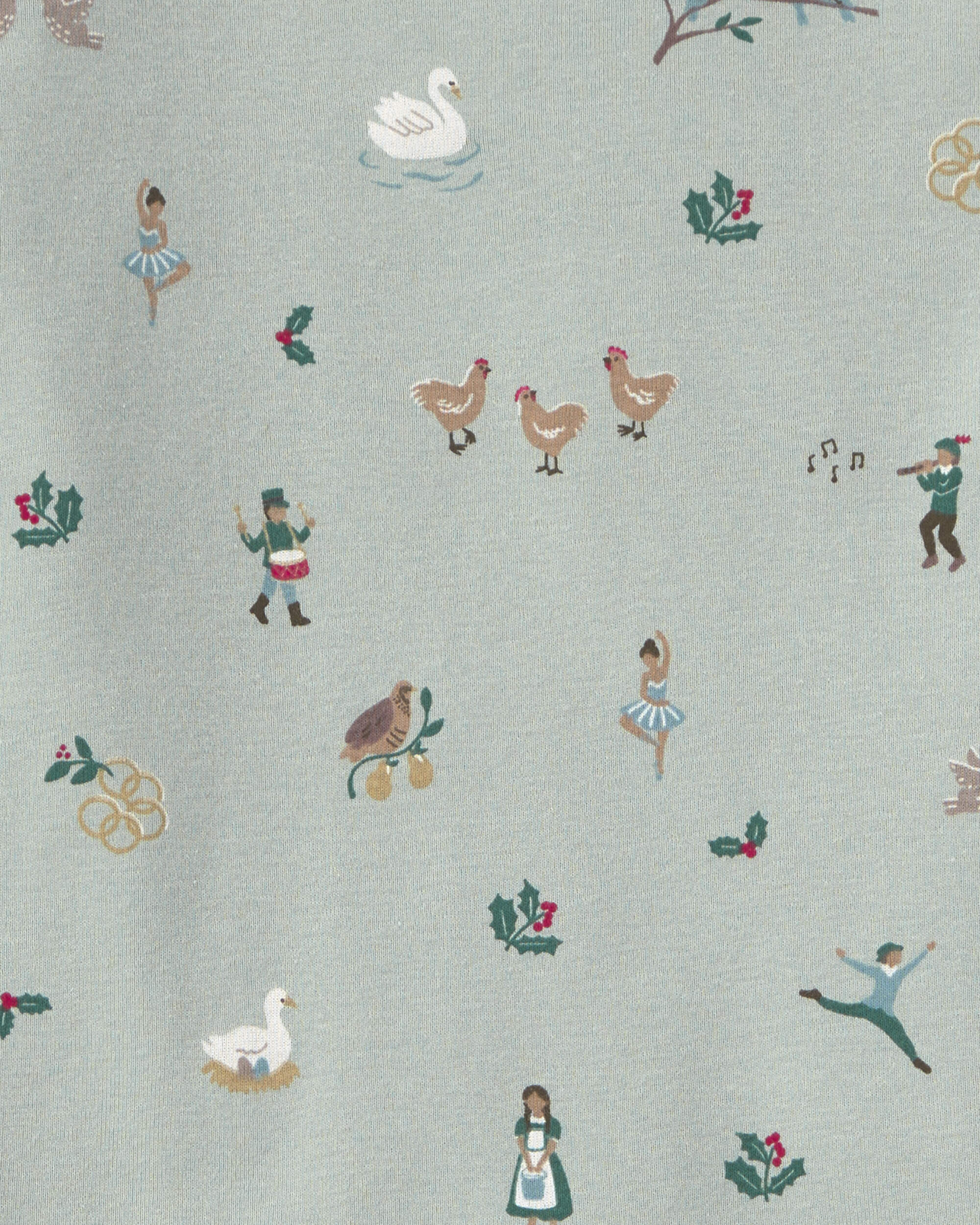 Kids 2-Piece Organic Cotton Pyjamas 12 Days of Christmas Print