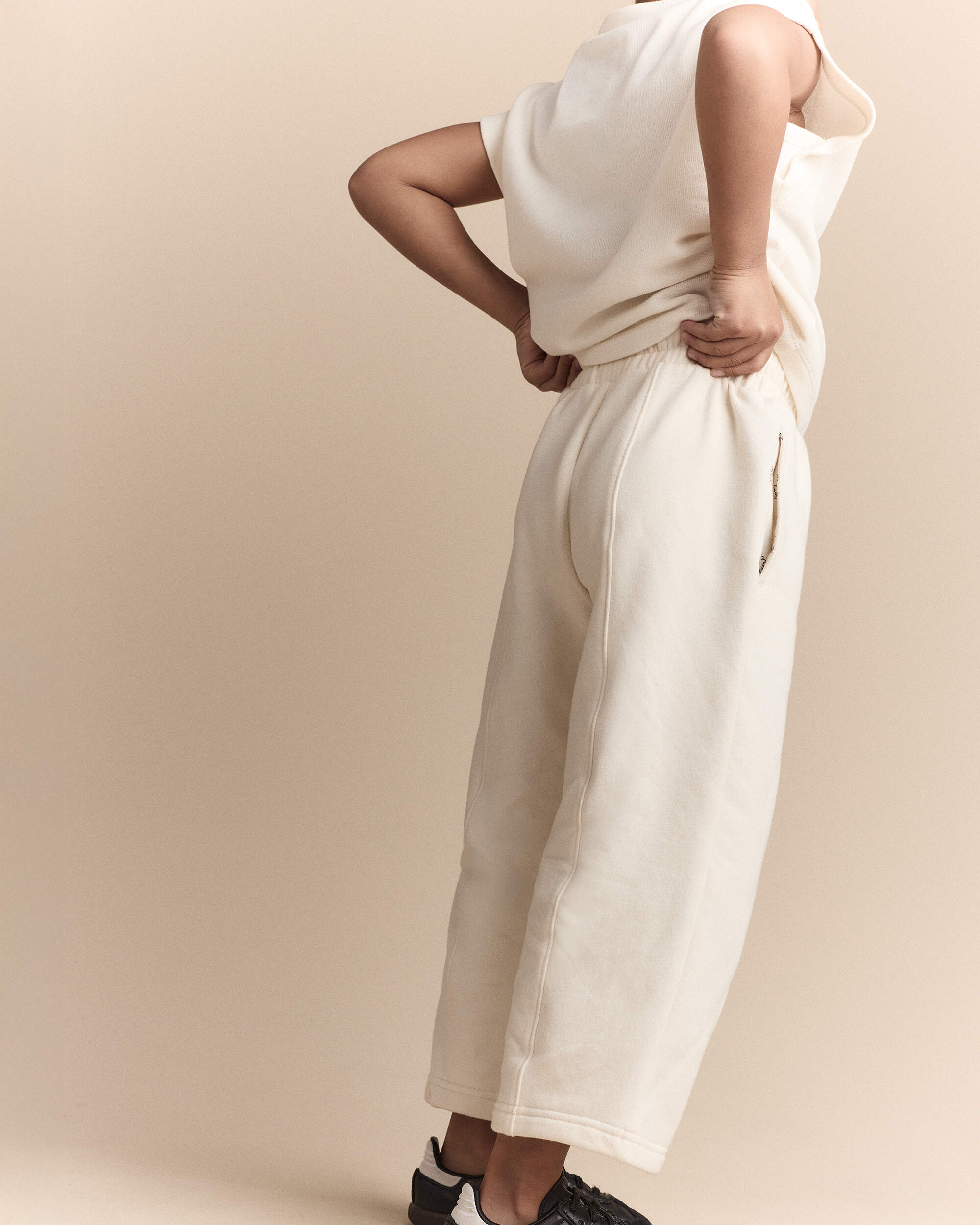 Toddler Girl Linda Wide Leg Pant - Cream