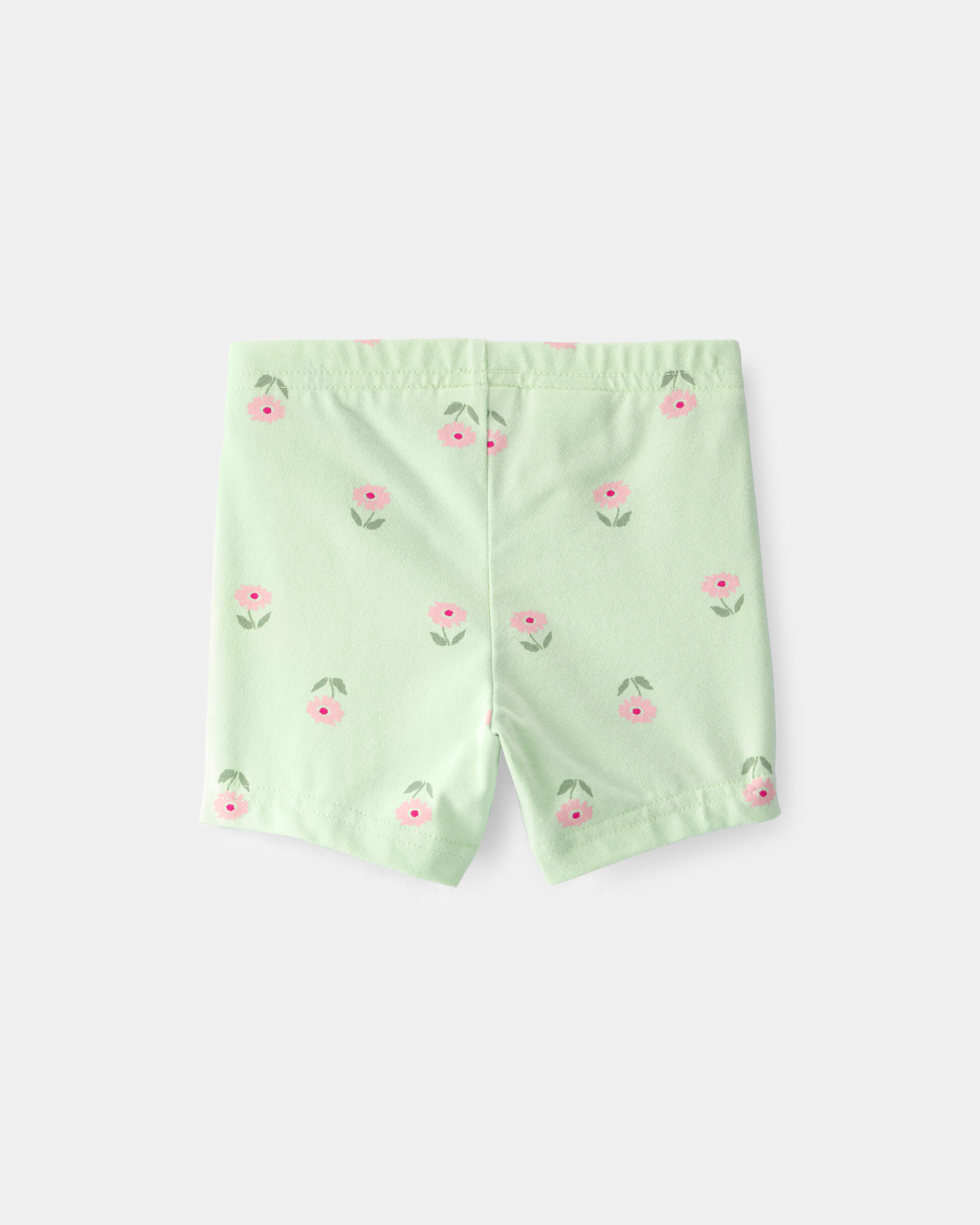 Baby Girl Floral Bike Shorts - Green