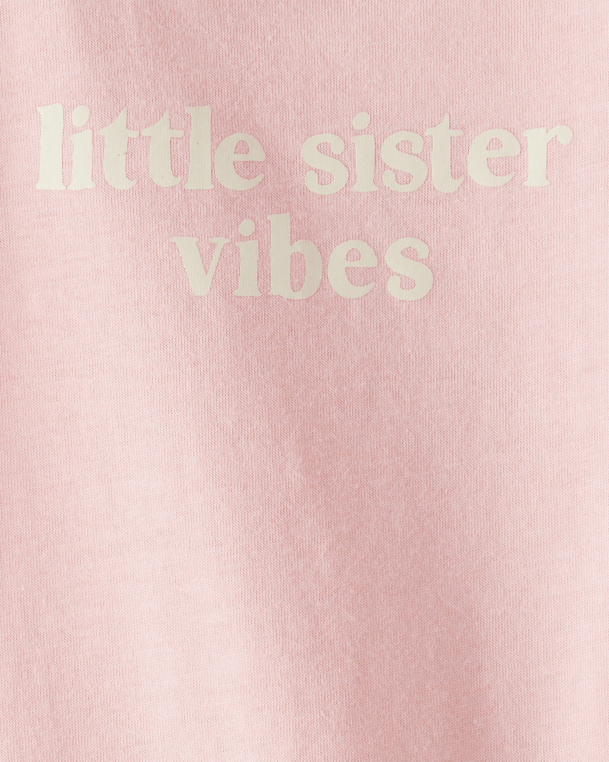 Baby Girl 'Little Sister Vibes' Short-Sleeve Graphic Bodysuit - Pink