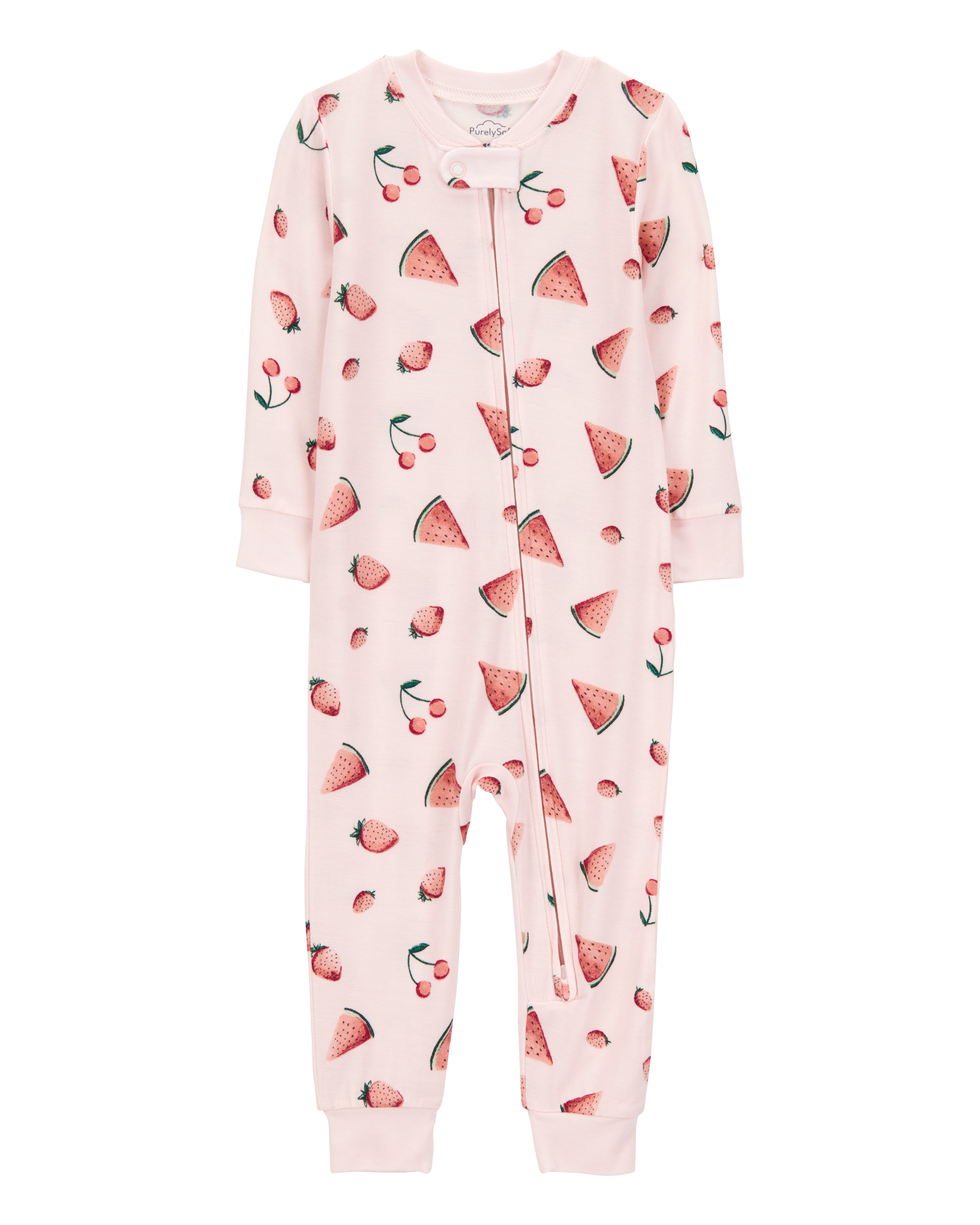Toddler 1-Piece Fruit Zip-Up PurelySoft Footie Pajamas