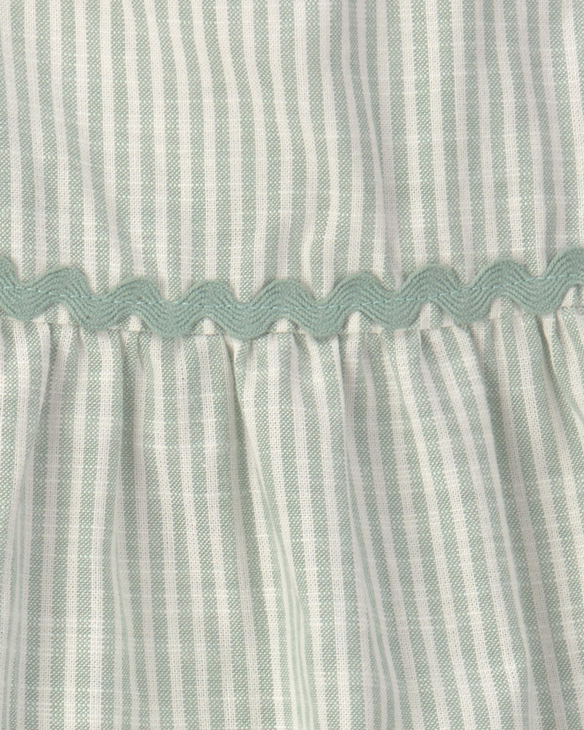 Baby Girl 2-Piece Striped Top & Pant Set – Green