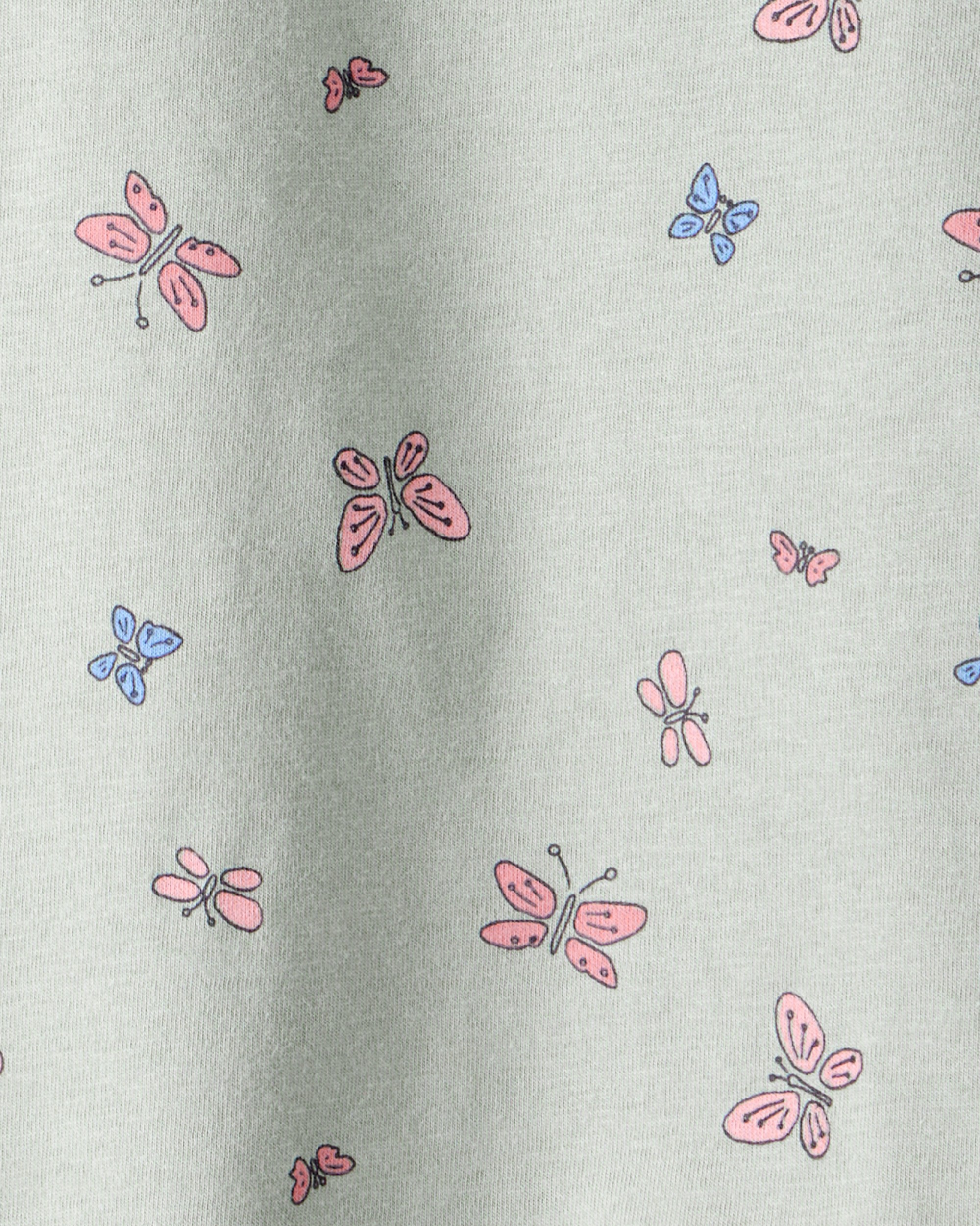 Toddler Girl Butterfly Print Long Sleeve Tee - Green