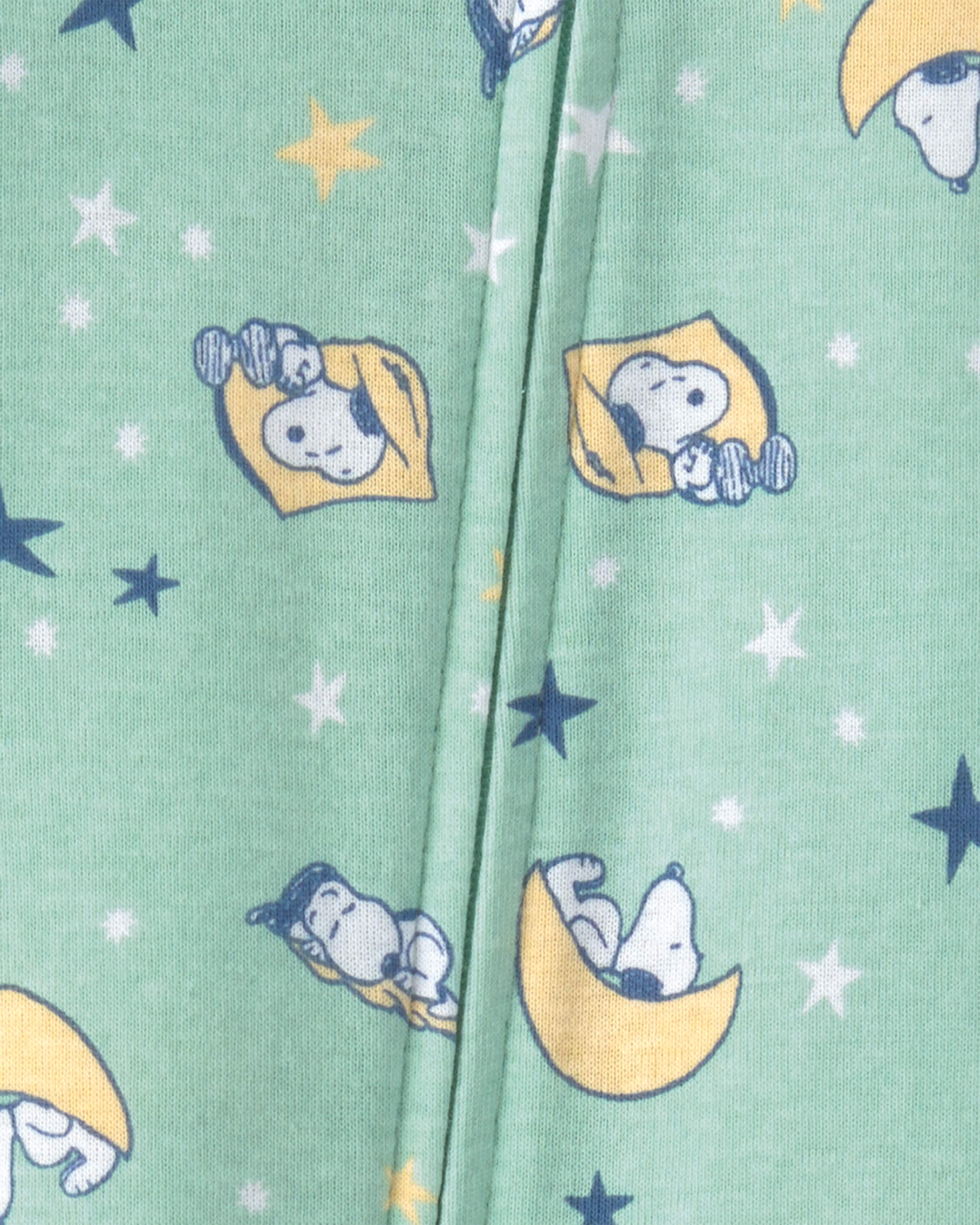 Baby Peanuts Snoopy 100% Cotton Snug Fit 1-Piece Pyjama - Green