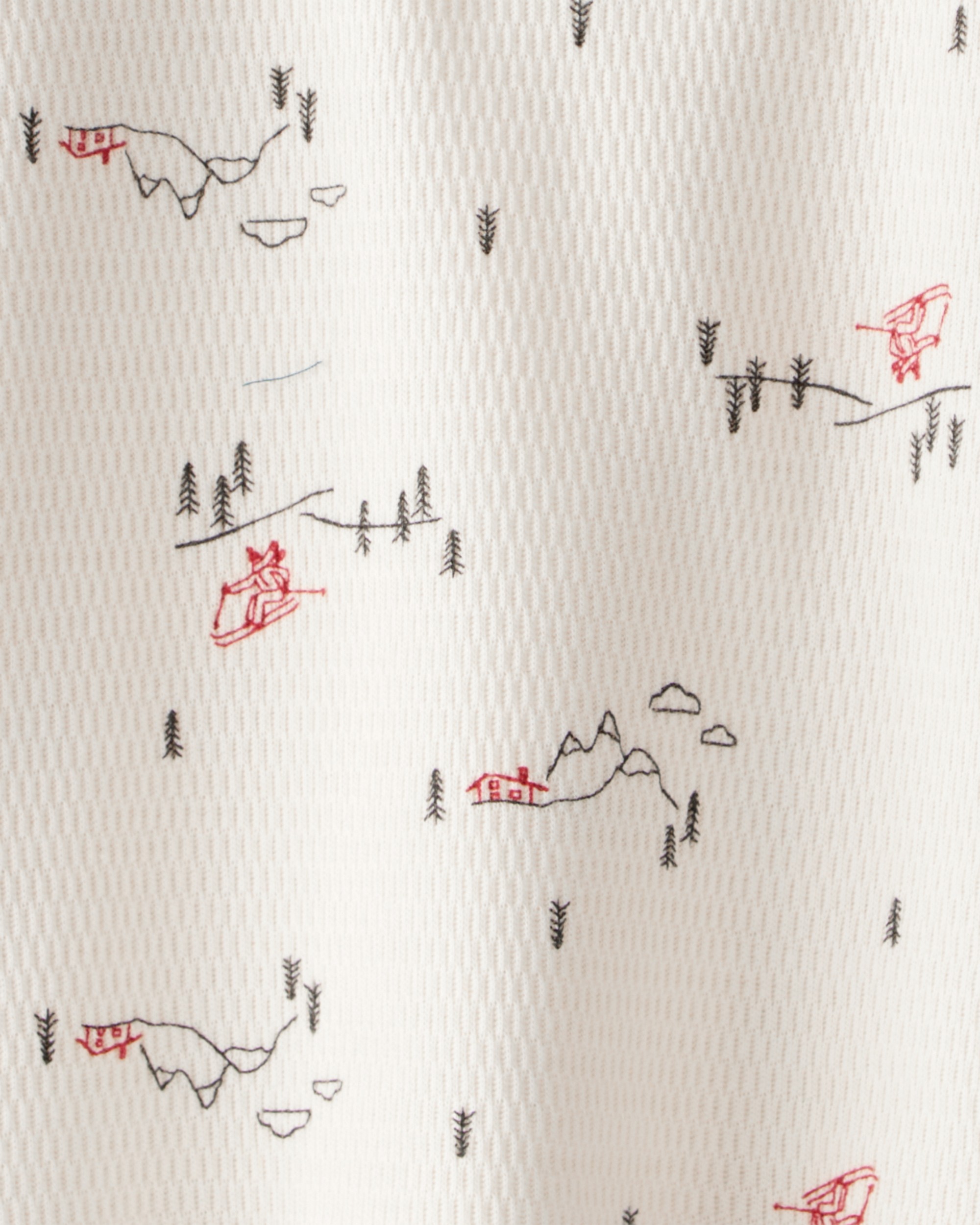 Toddler Boy Skiing Henley T-Shirt - Cream