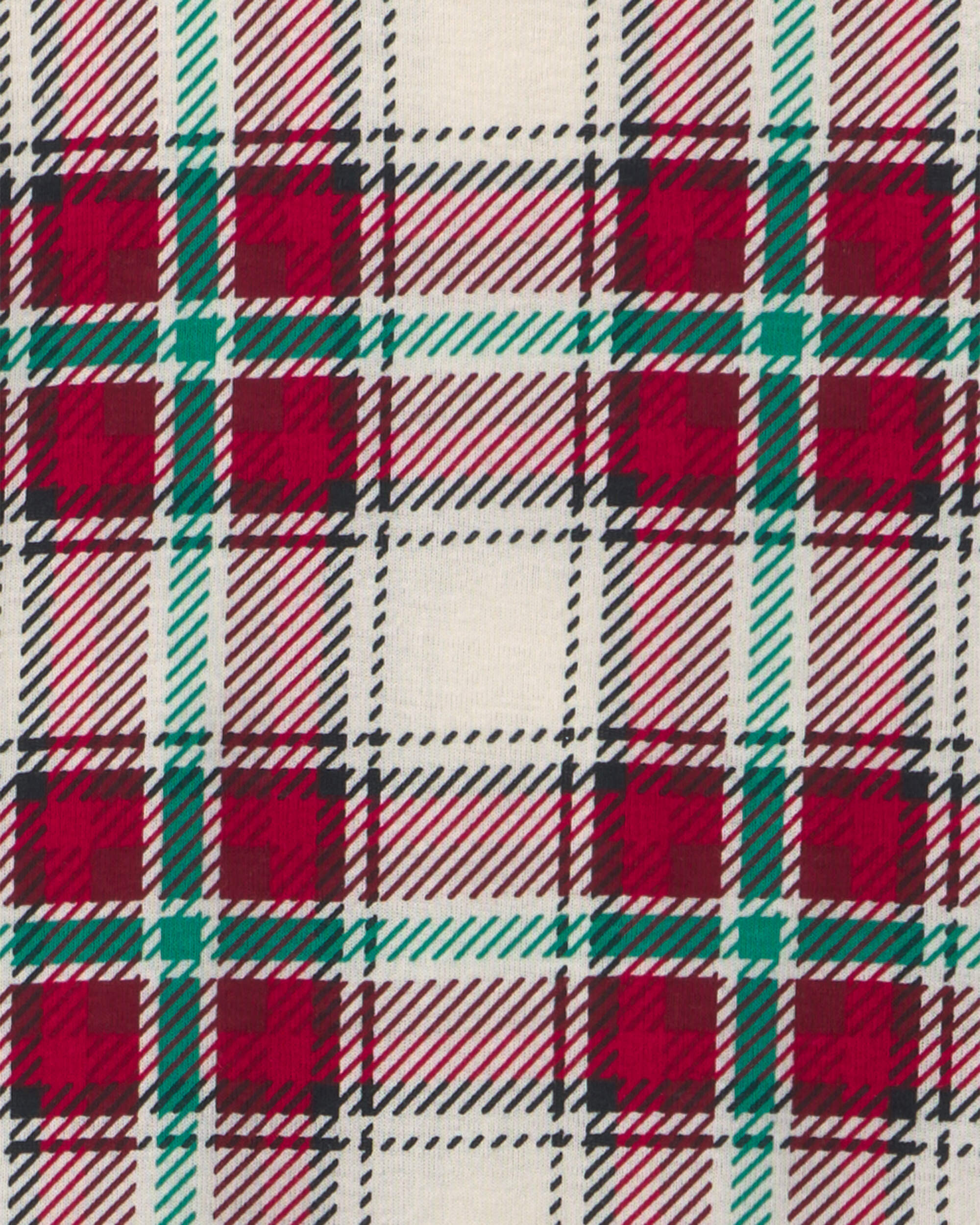 Kids 2-Piece Christmas Plaid 100% Cotton Snug Fit Pyjama Set - Red/Green