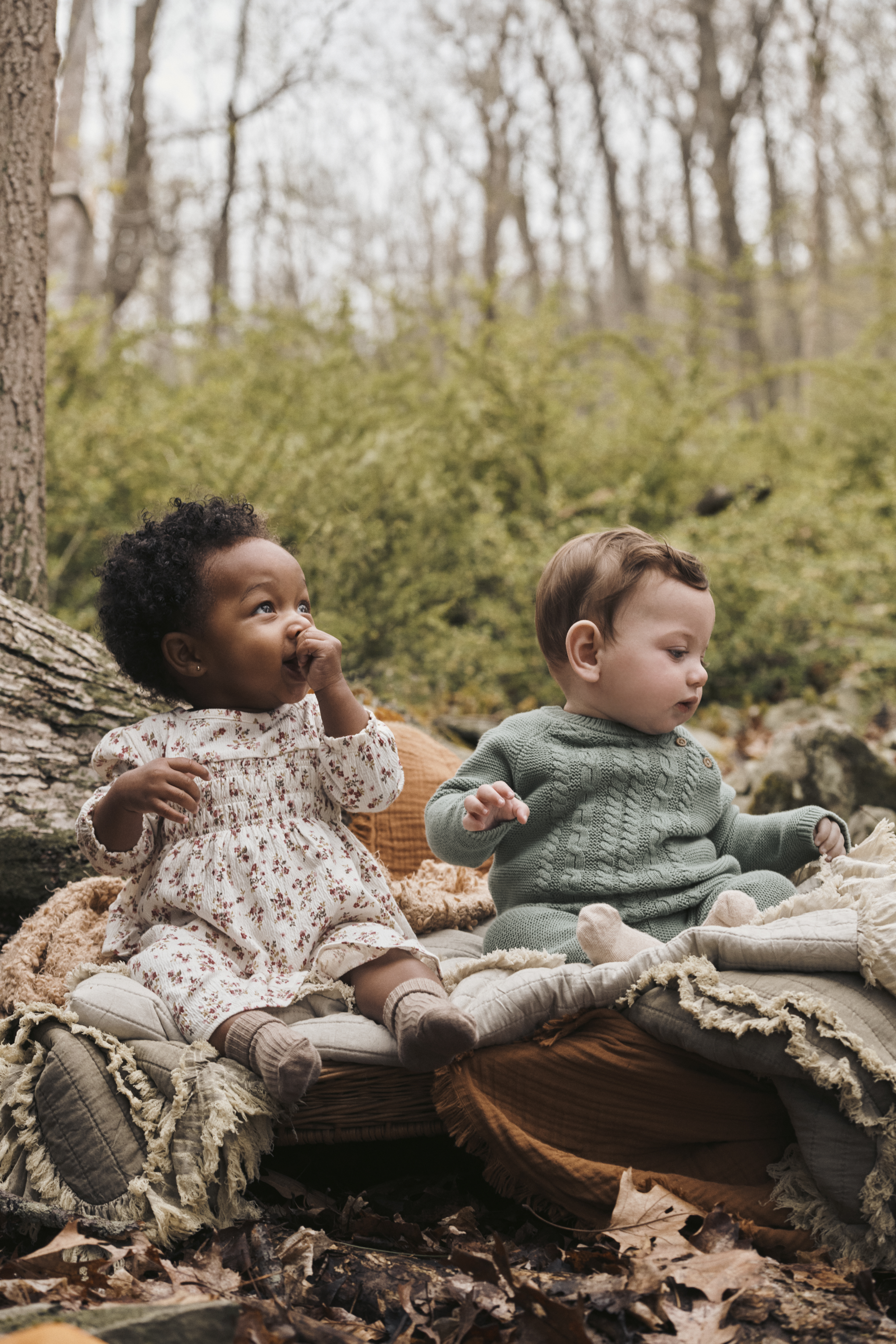 Baby Girl 2-Piece Organic Cotton Smocked Top & Pant Set