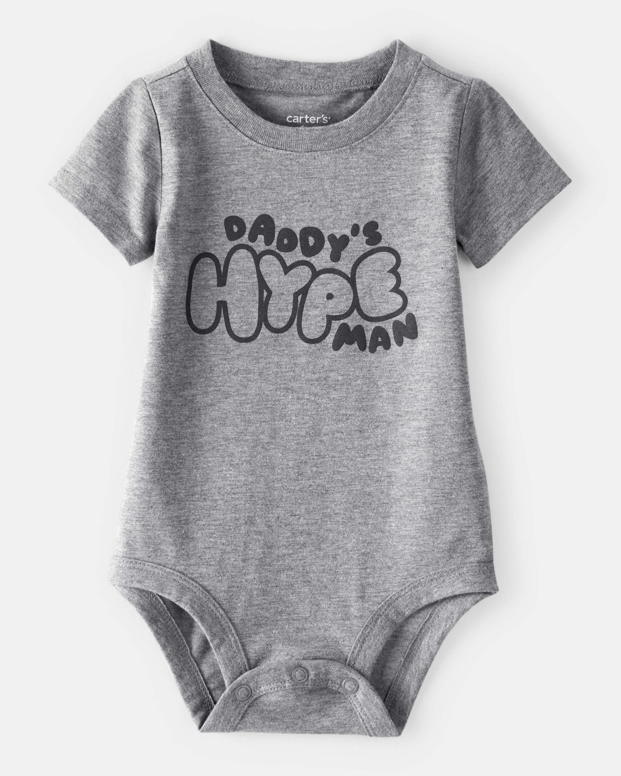 Baby Boy 'Daddy's Hype Man' Short-Sleeve Graphic Bodysuit - Grey