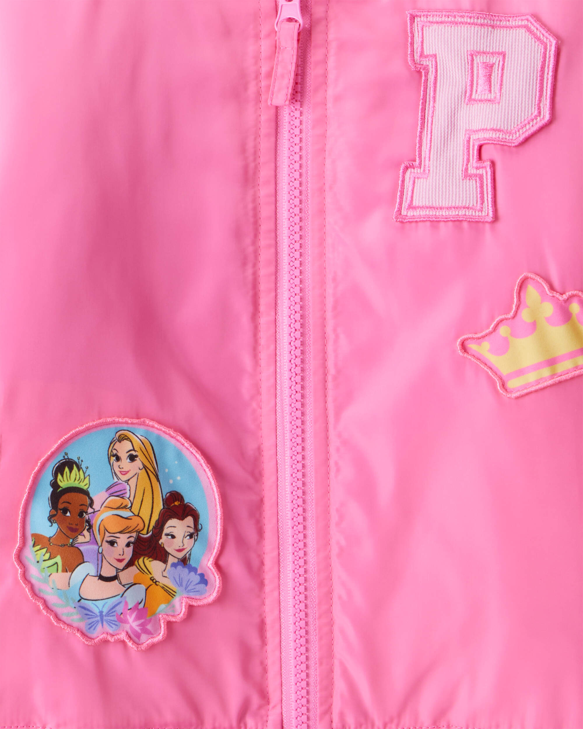 Toddler Girl Disney© Princess Long-Sleeve Varsity Jacket - Pink