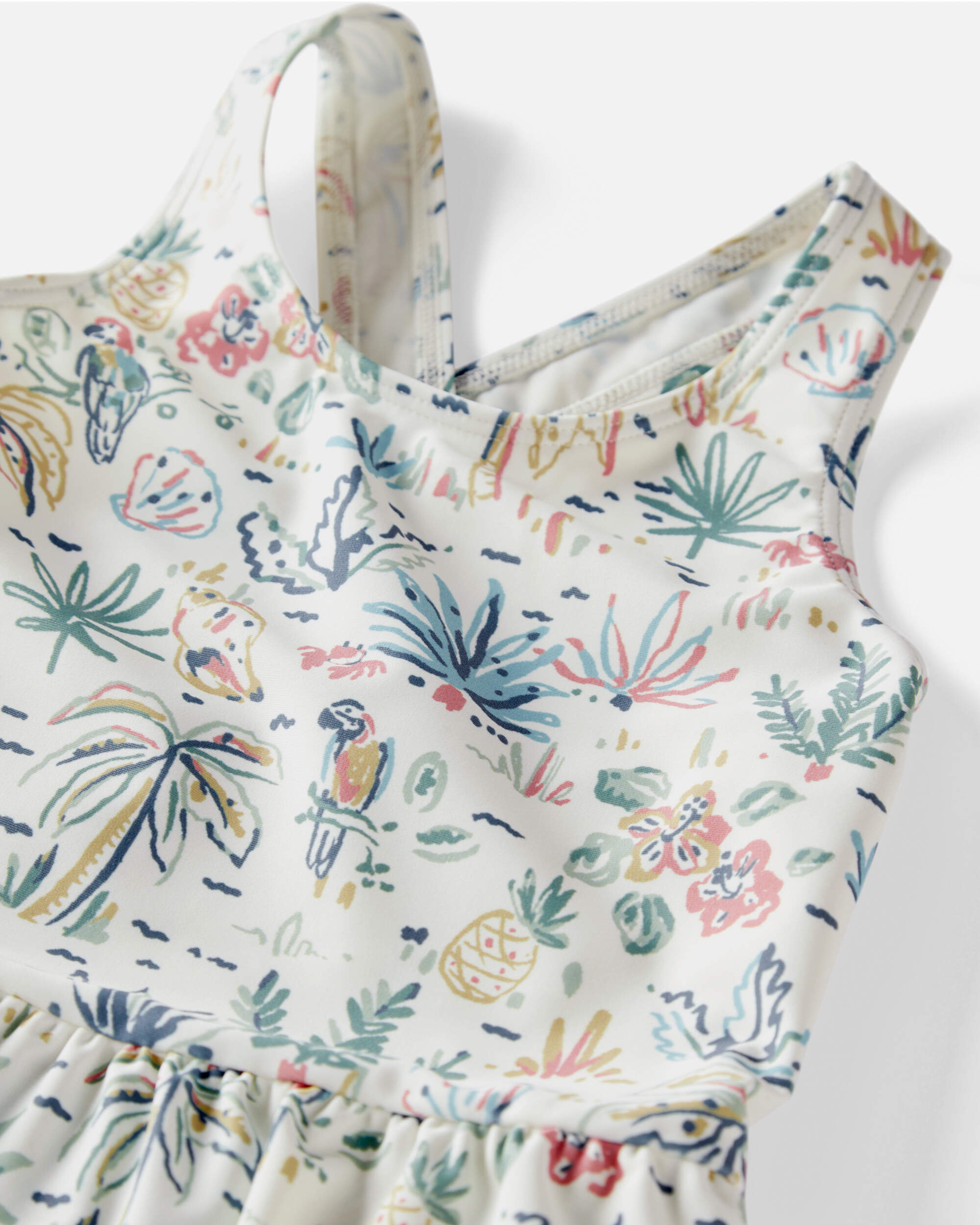 Toddler Girl Recycled Tropical Print Swimsuit