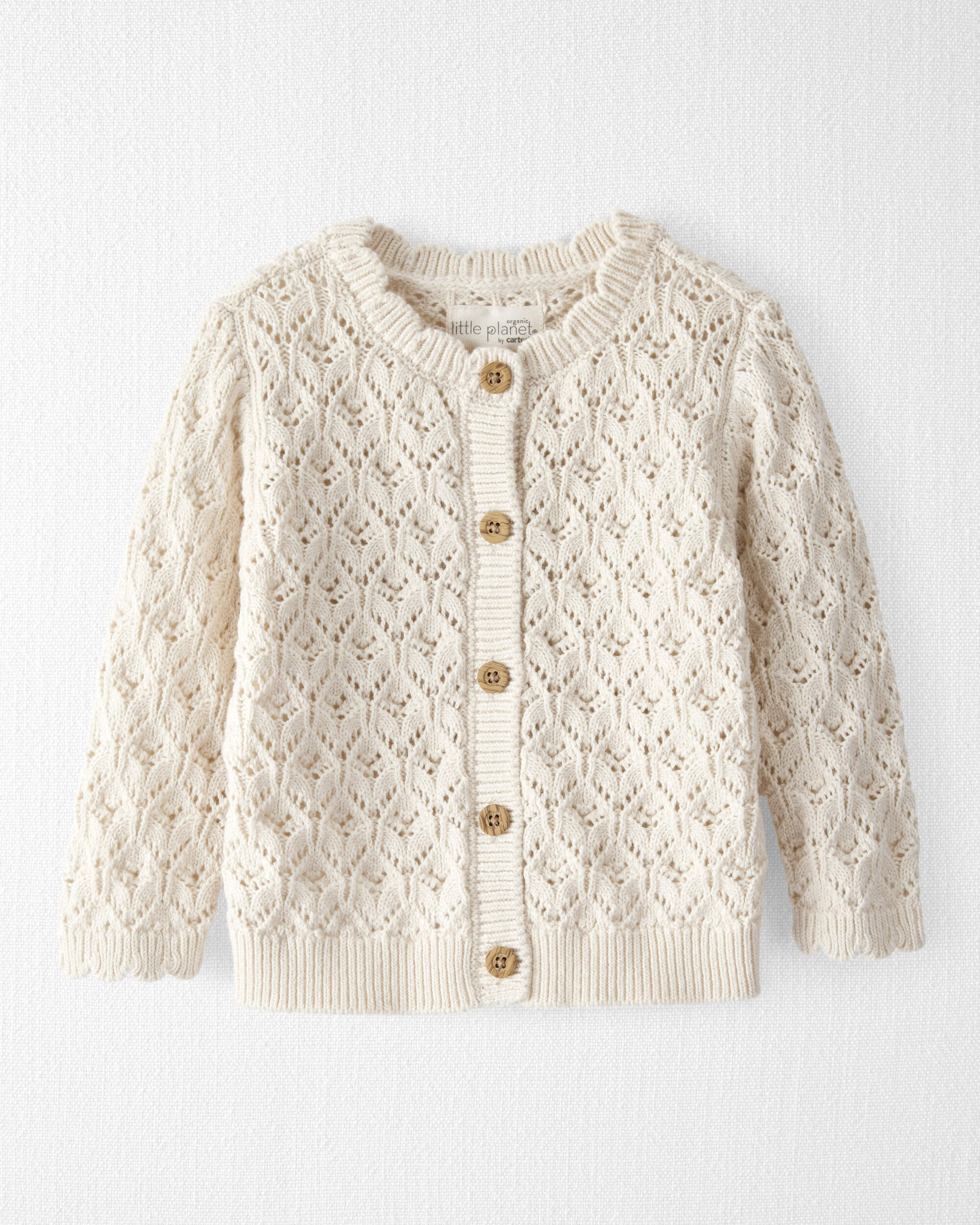 Baby Girl Organic Cotton Pointelle Sweater