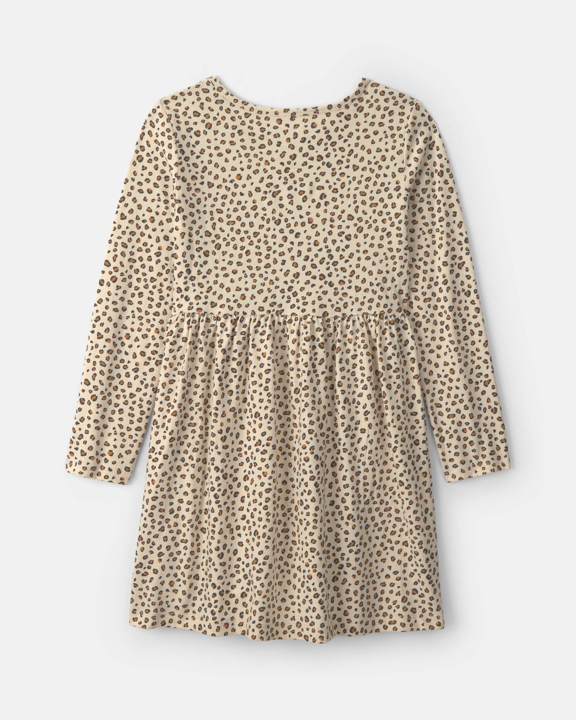Girls Robe à manches longues motif léopard – Marron