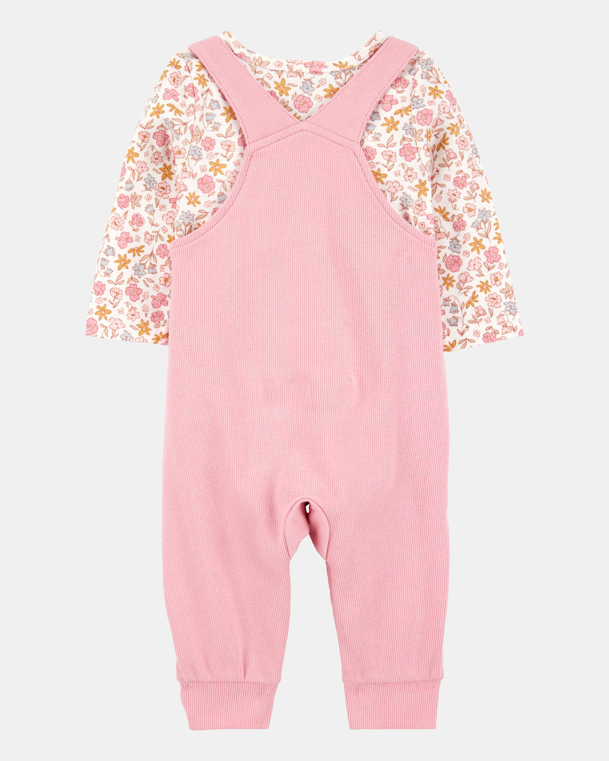 Baby 2-Piece Floral Long-Sleeve Tee & Coverall Set