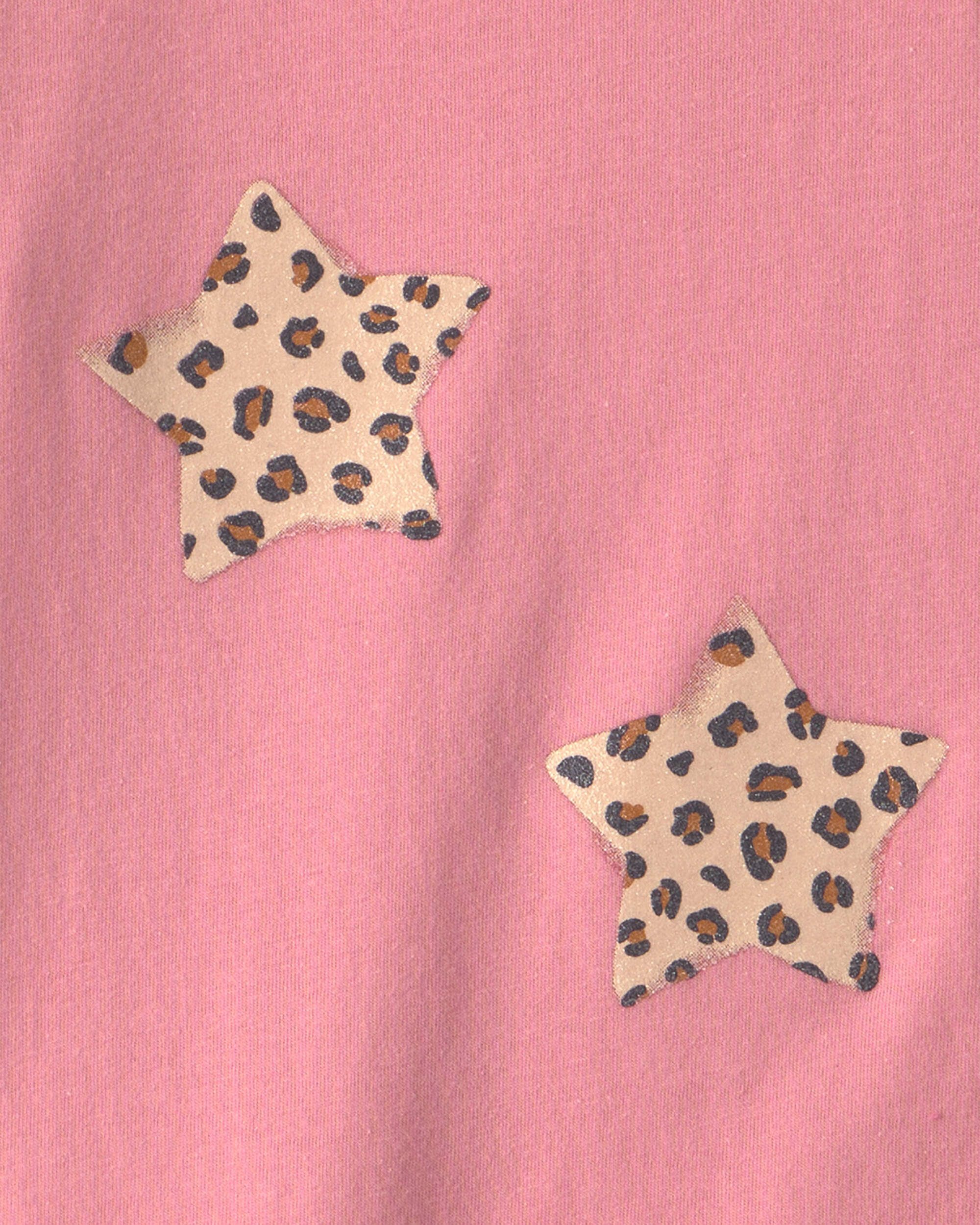 Girls Cheetah Star Long-Sleeve Graphic Tee - Pink