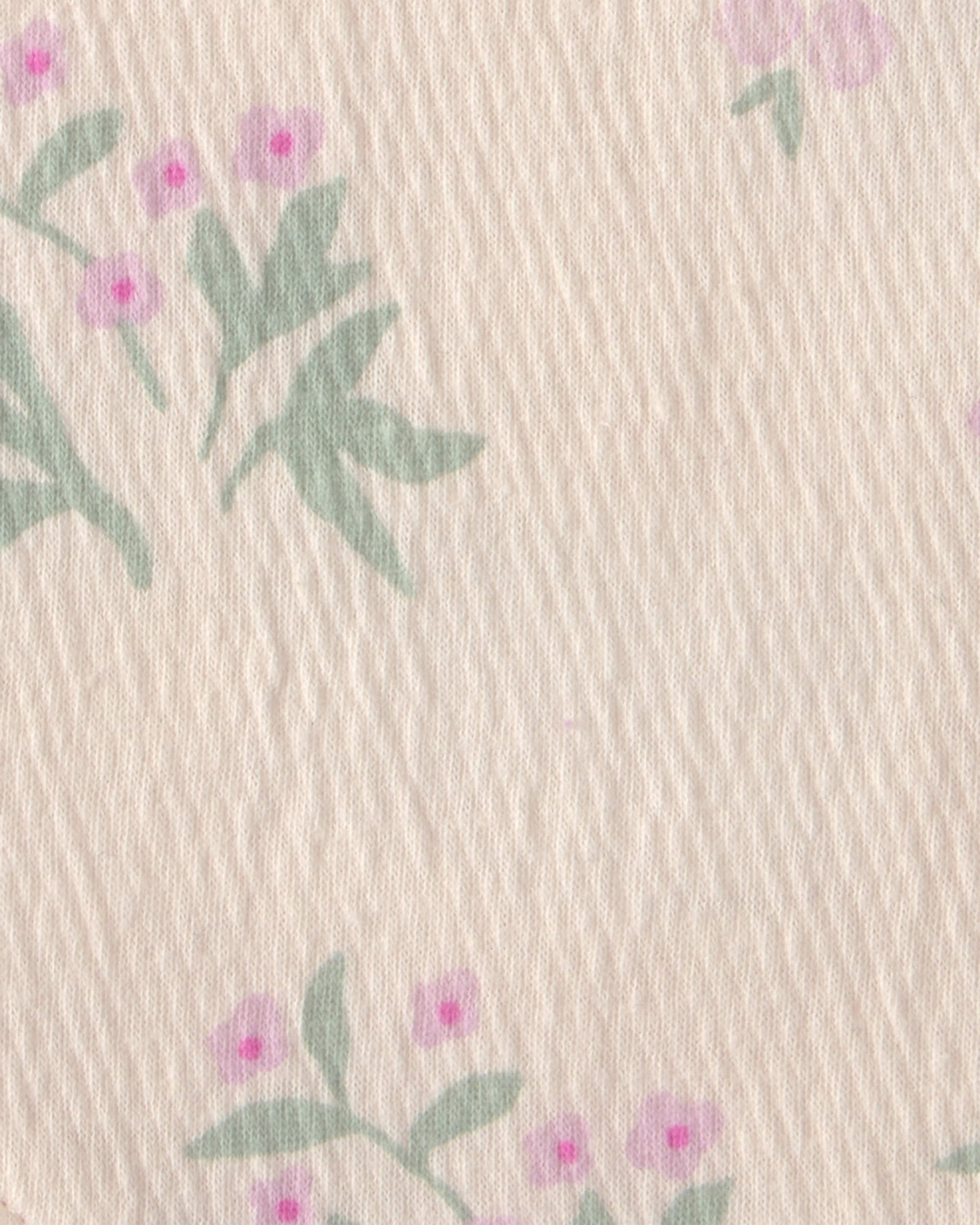 Baby Girl 2-Pack Floral Bibs - Purple/Ivory