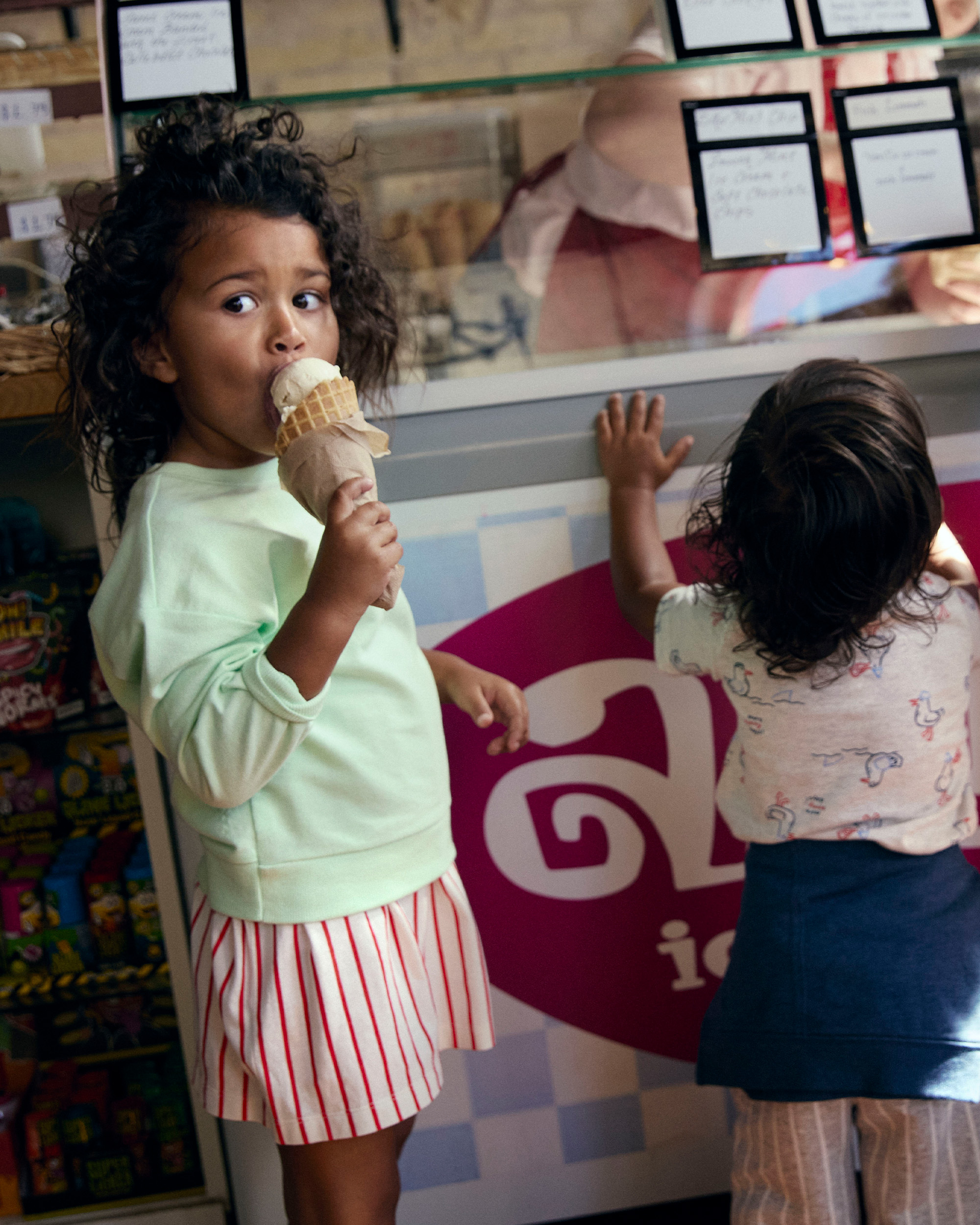 Toddler Girl Striped Short-Sleeve Dress - Red/Ivory