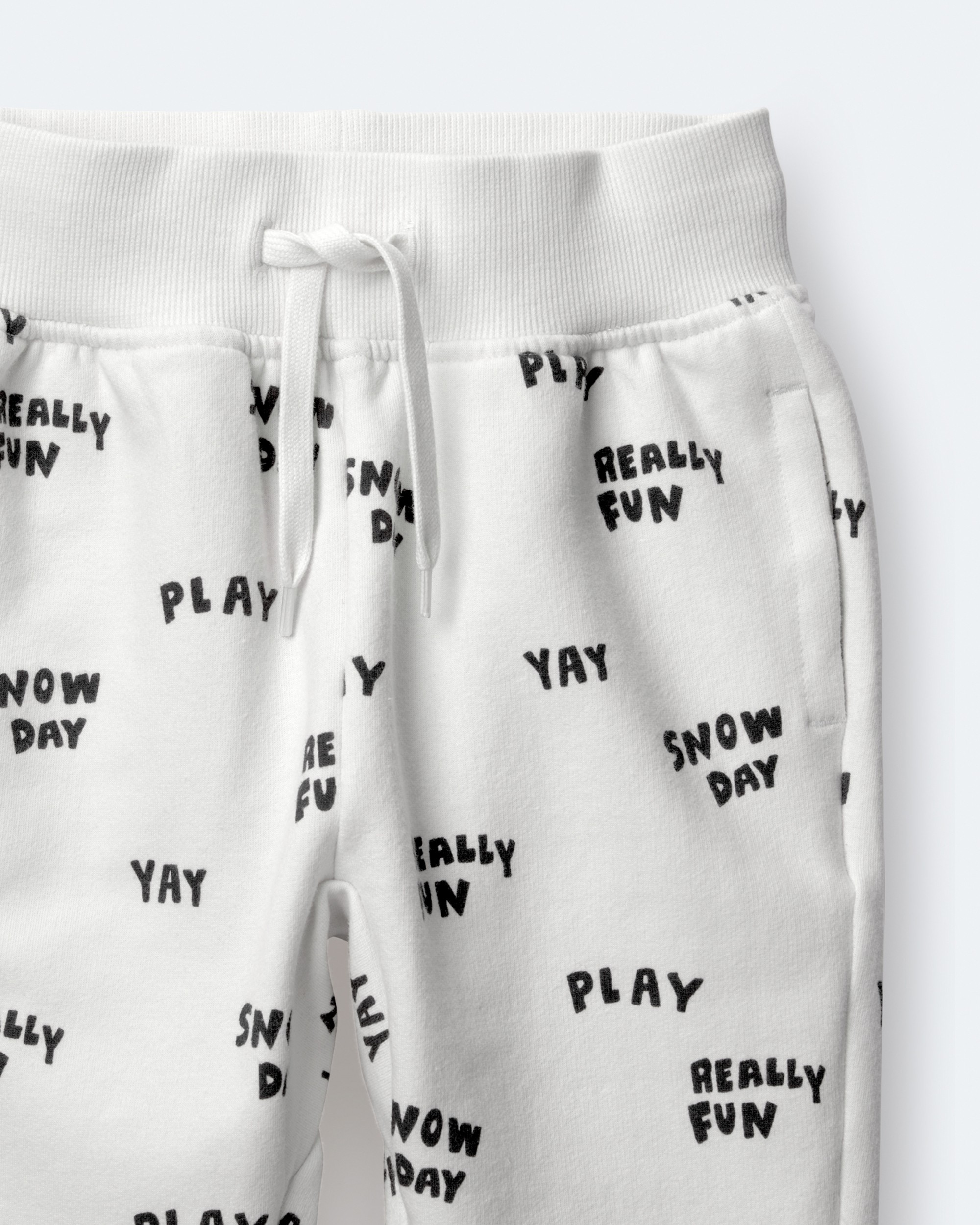 Toddler City Park™ Jogger Pant Snow Day Print - Cream
