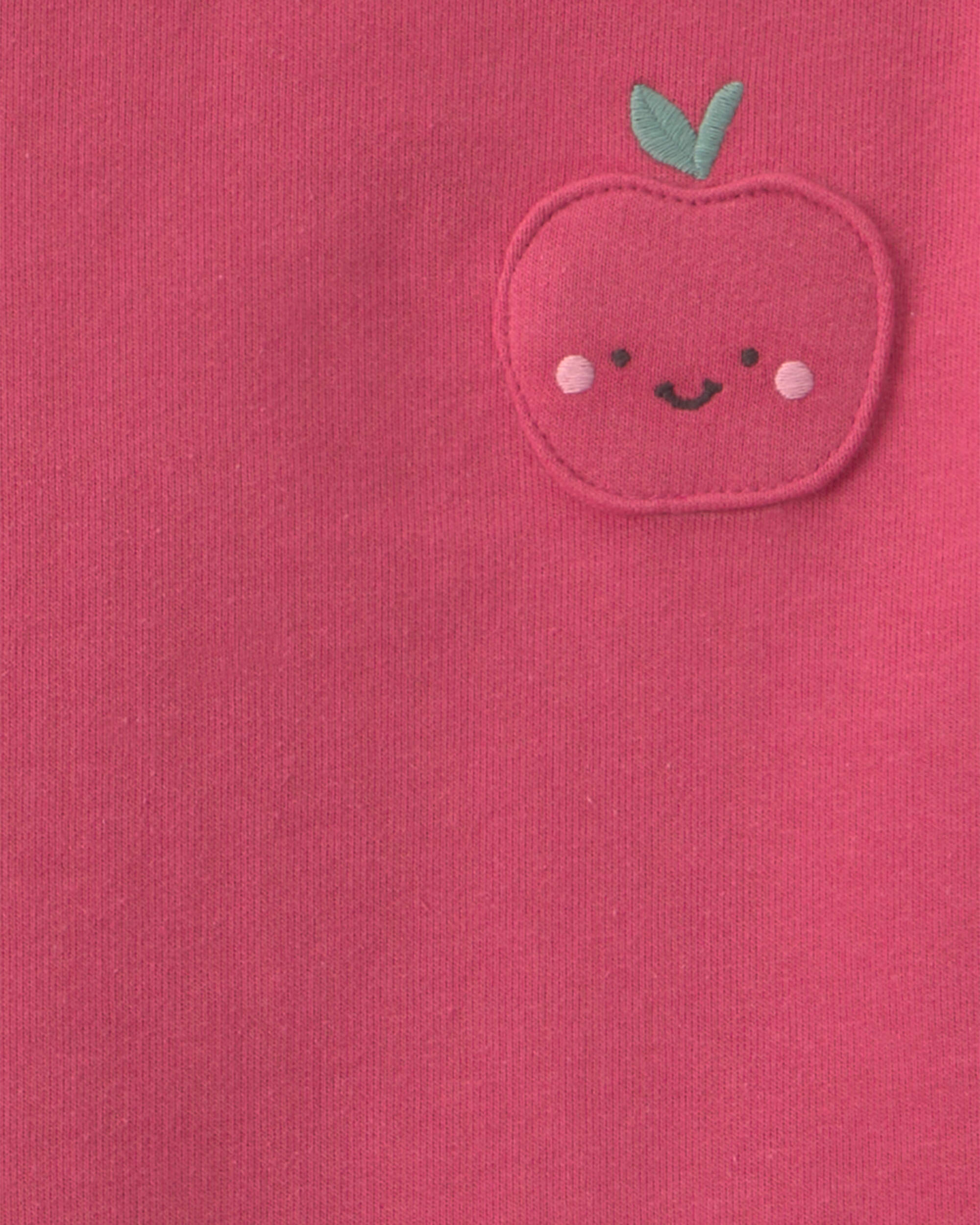 Toddler Girl 2-Piece Apple French Terry Long-Sleeve Top & Skort Set - Pink