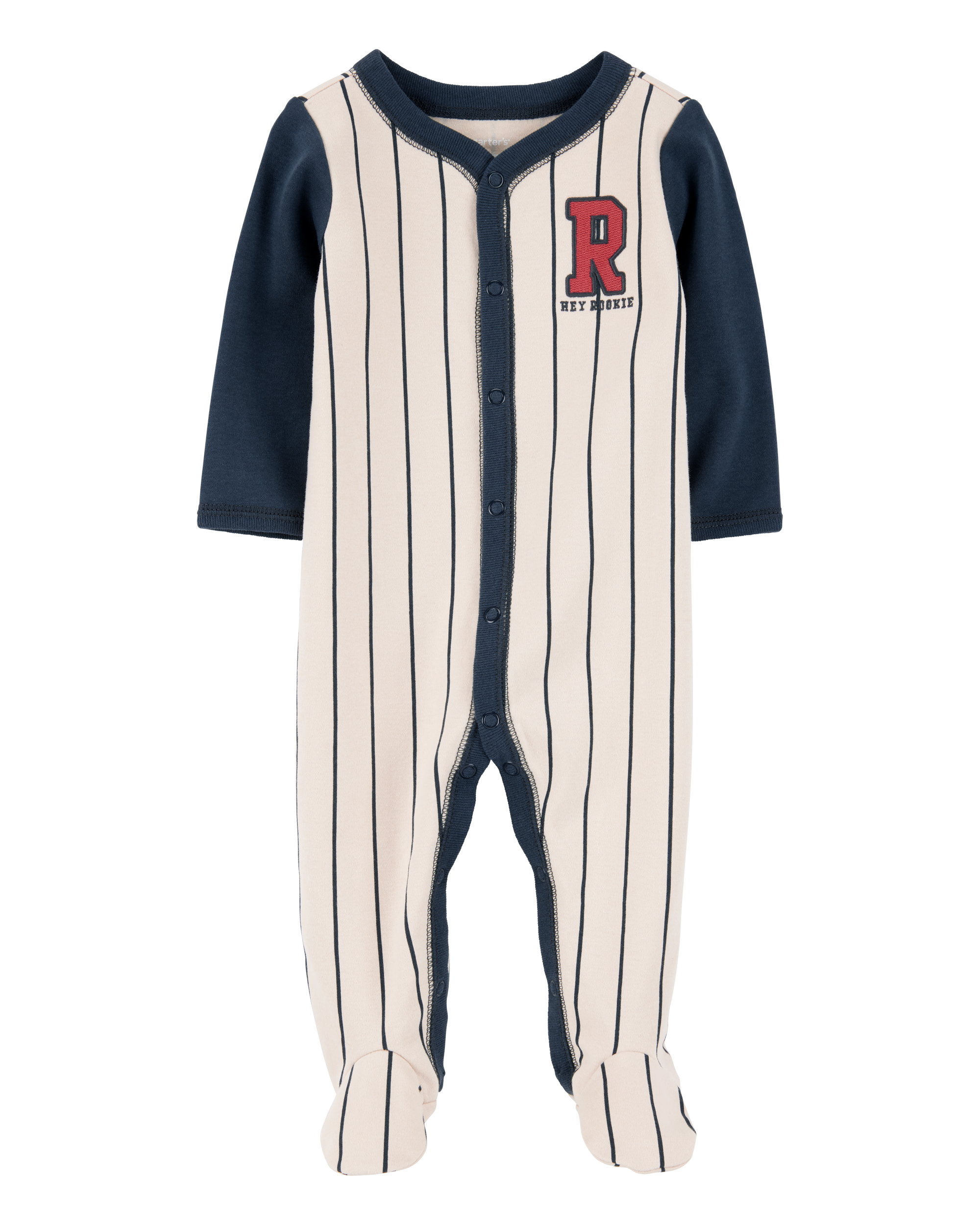 Baby Baseball Rookie 2-Way Zip Cotton Sleeper pyjamas