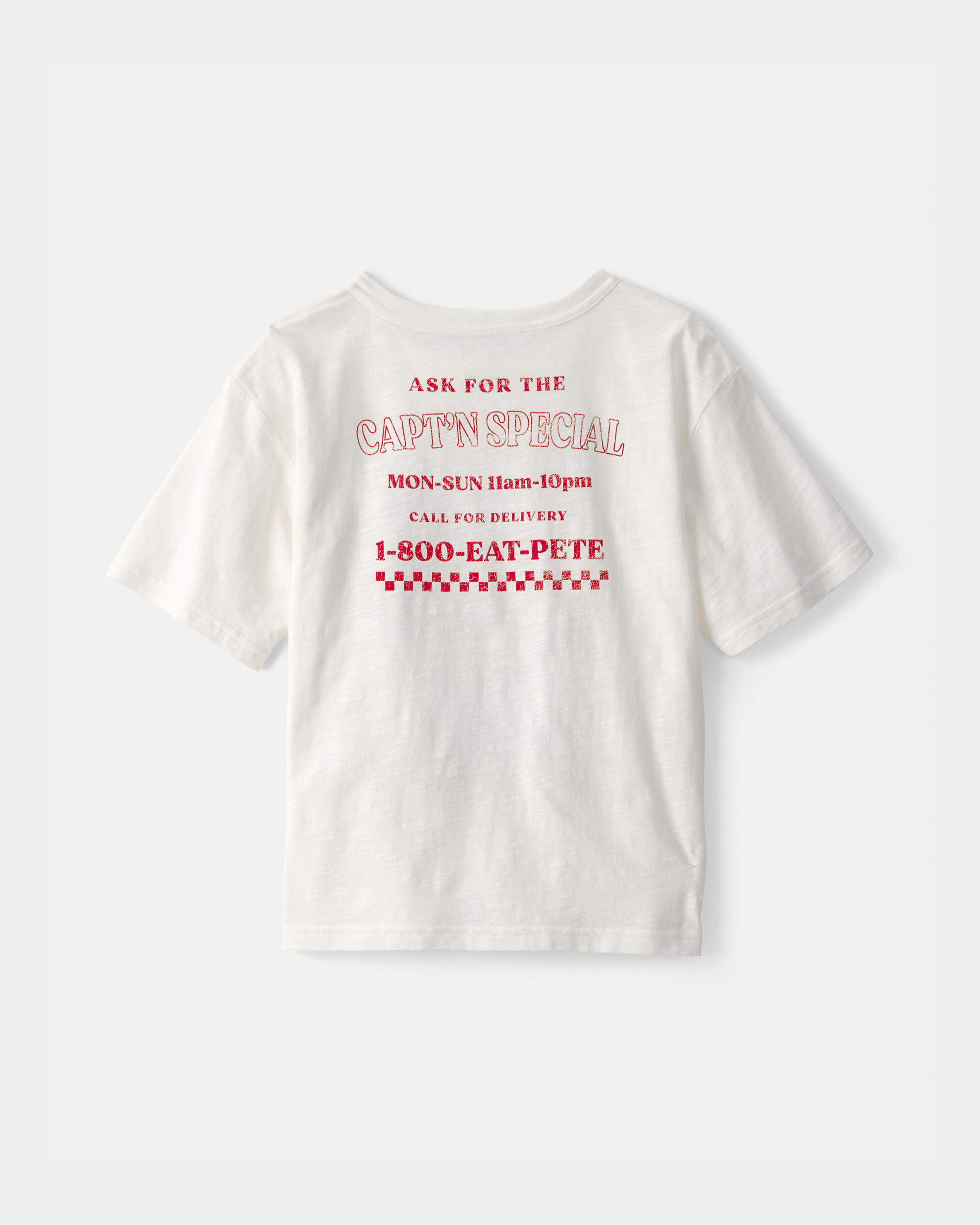 Boys Pizza Graphic Tee - White