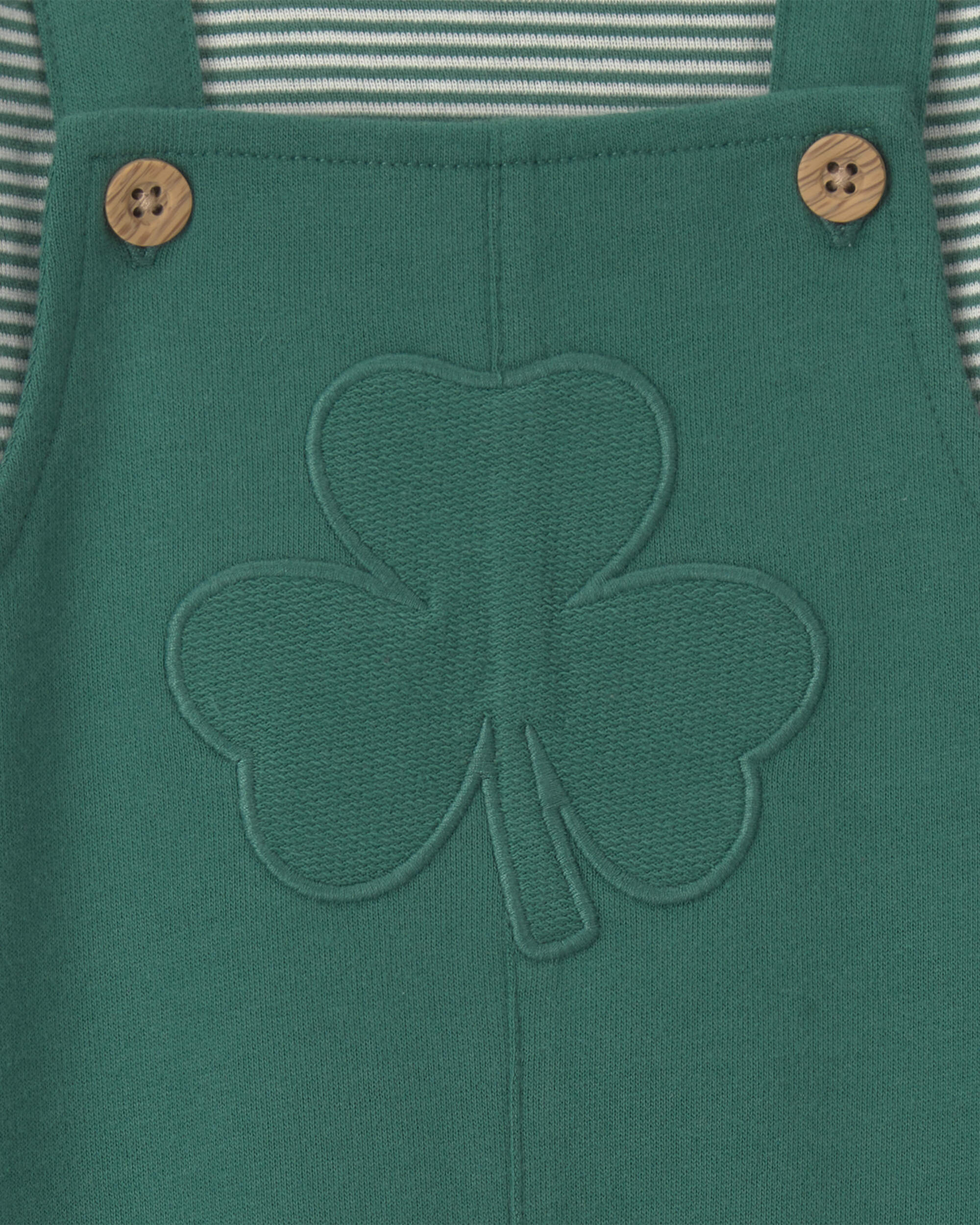 Baby Boy 2-Piece St Patrick's Day French Terry Long-Sleeve Overall Set - Green