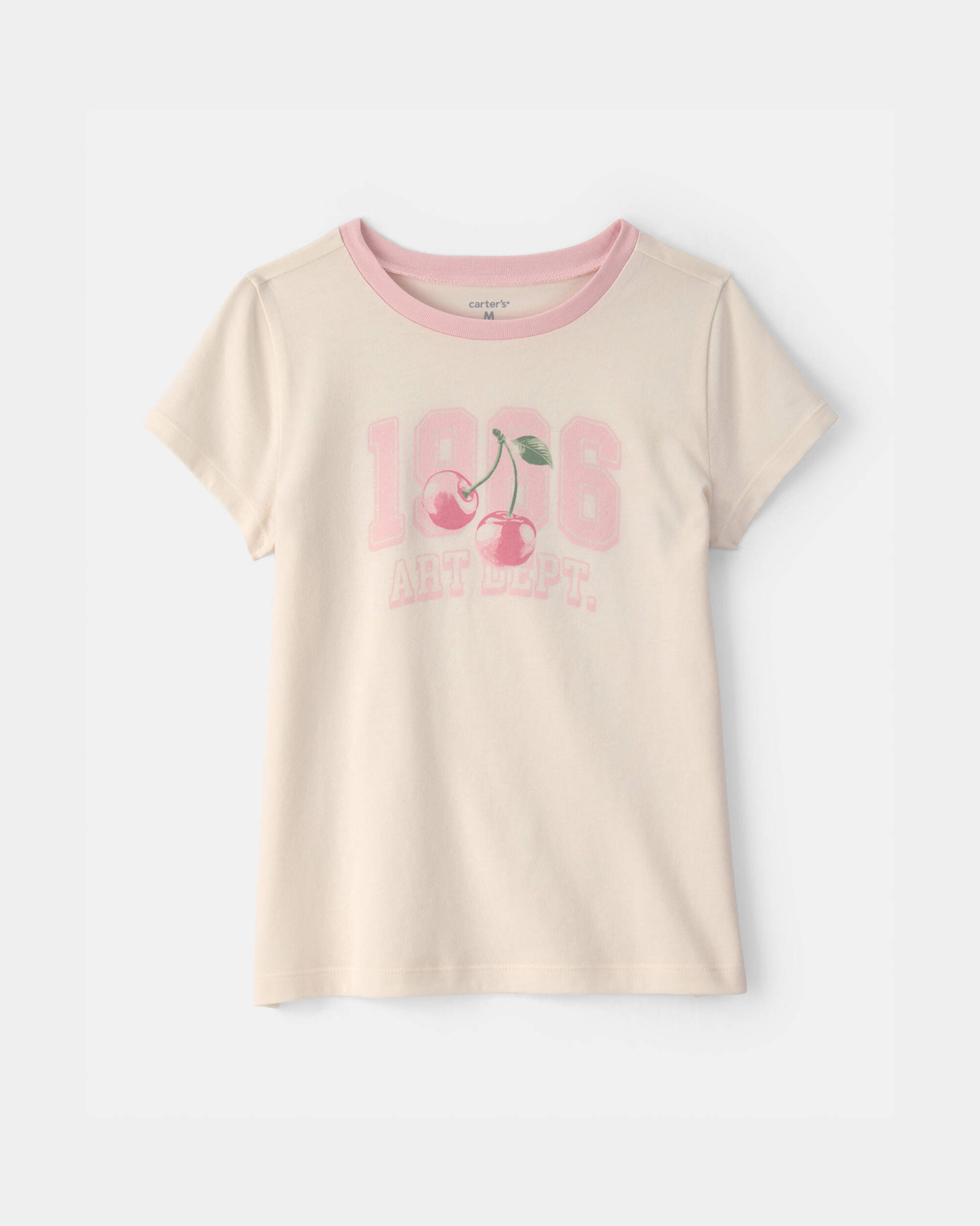 Girls Cherry Graphic Tee - Cream