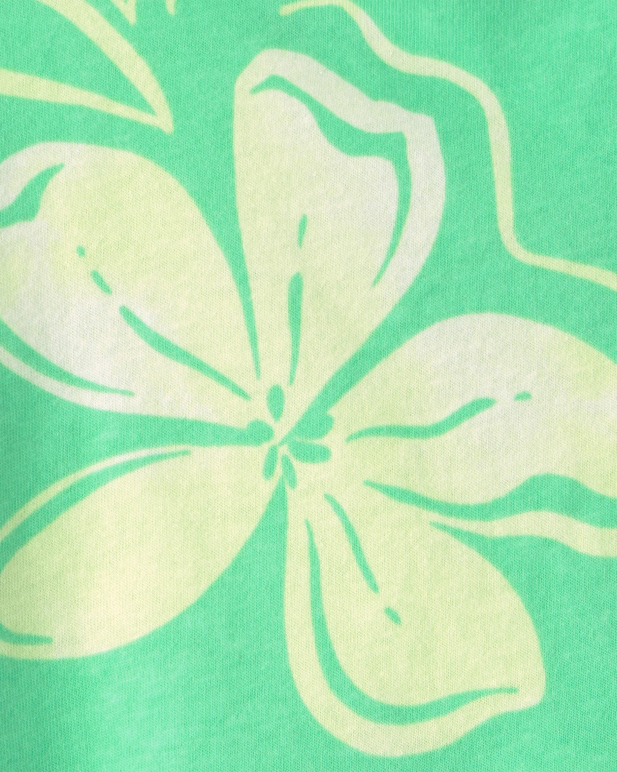 Baby Girl Floral Peplum Tank Top - Green