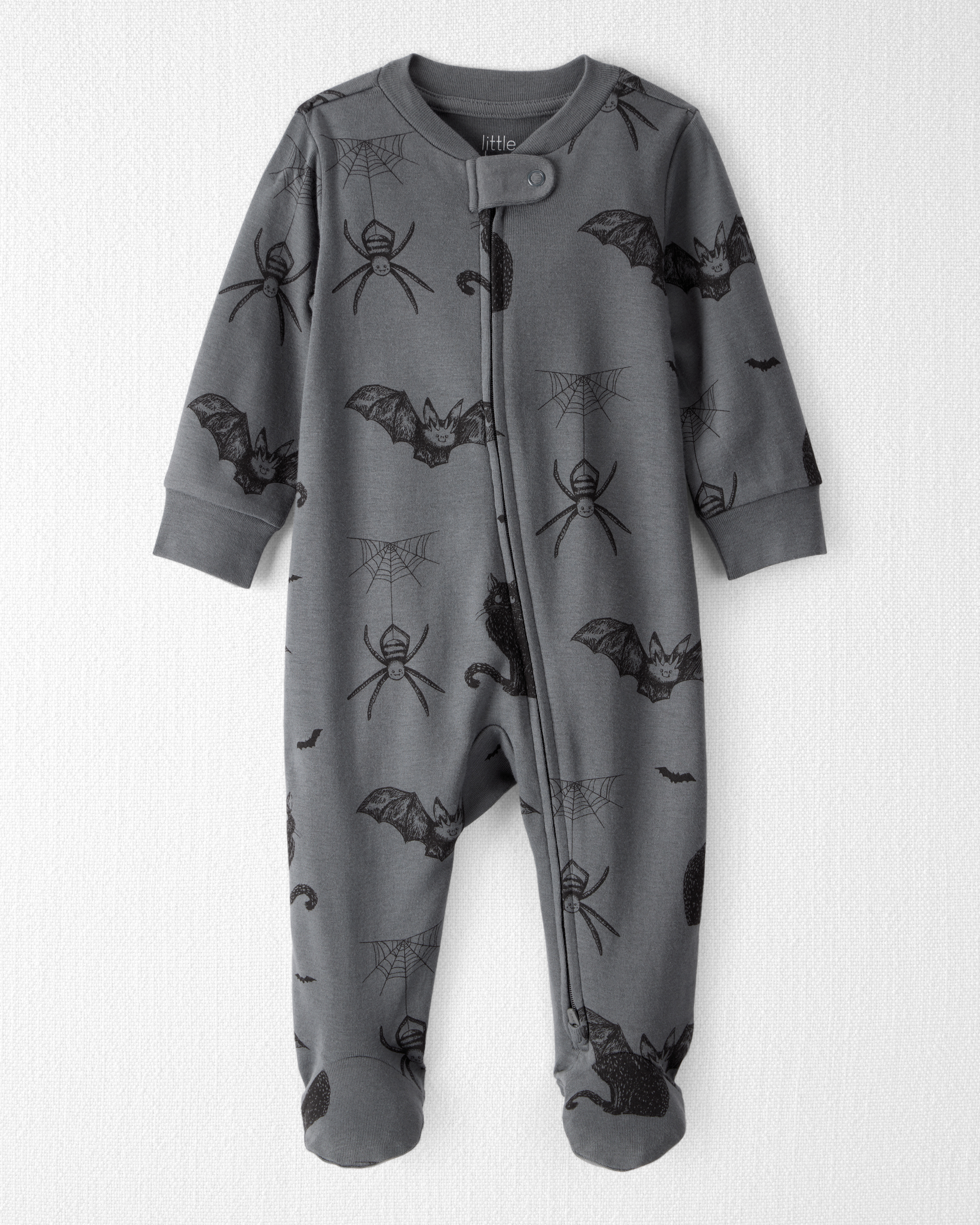 Baby Organic Cotton Sleep & Play Pyjamas Spooky Creatures Print