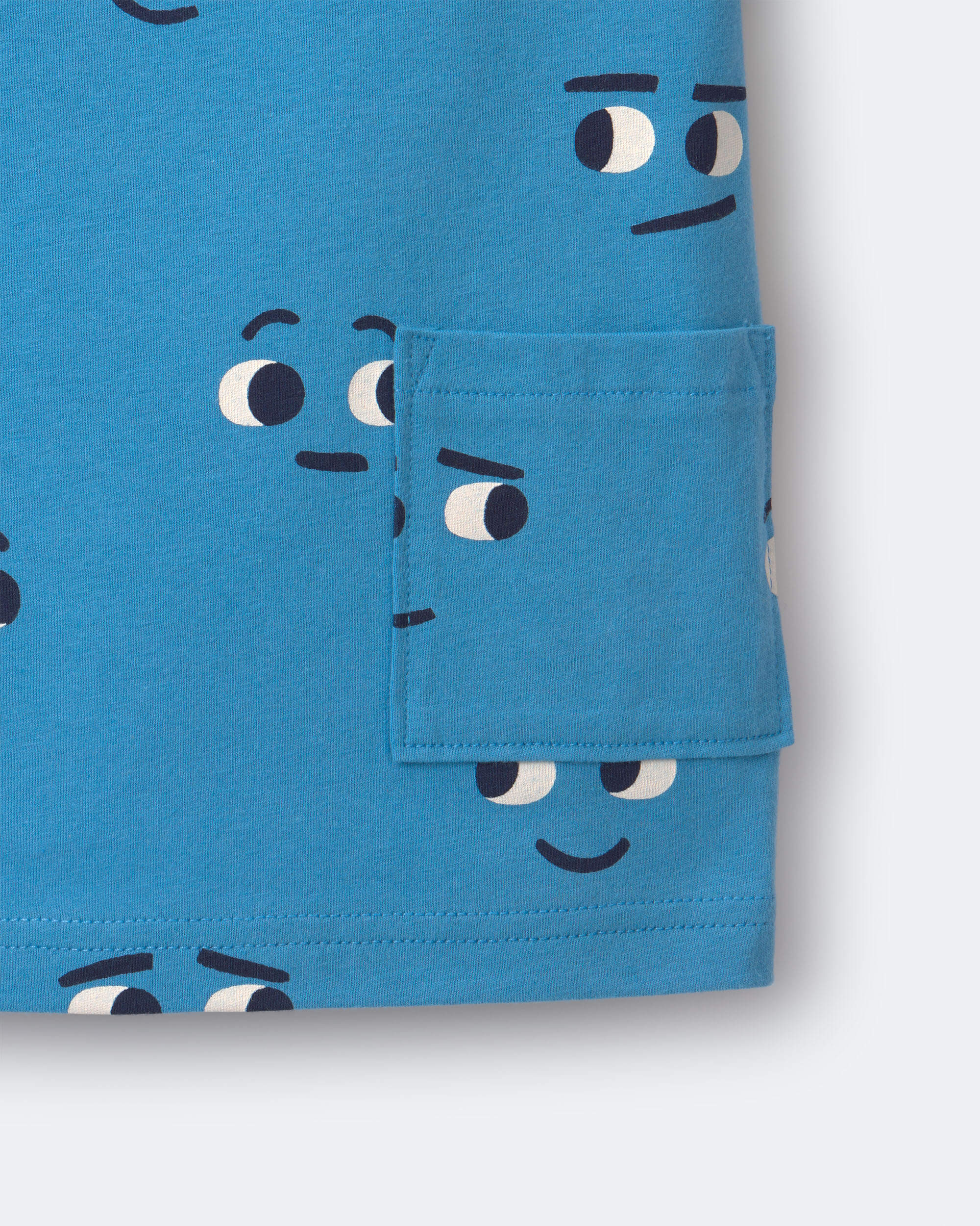 Toddler Otter Pocket Tee Face Print - Blue