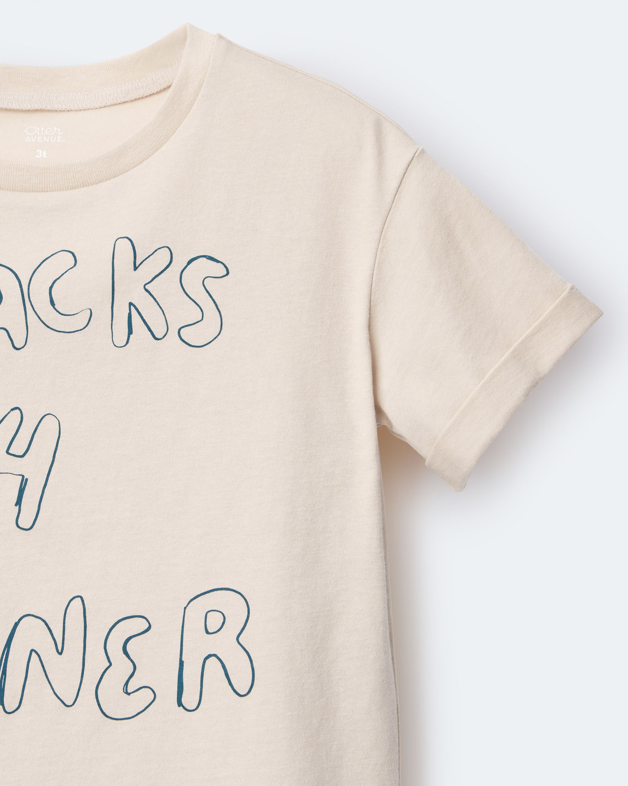 Toddler Snacks 4 Dinner Short-Sleeve Graphic Tee - Khaki