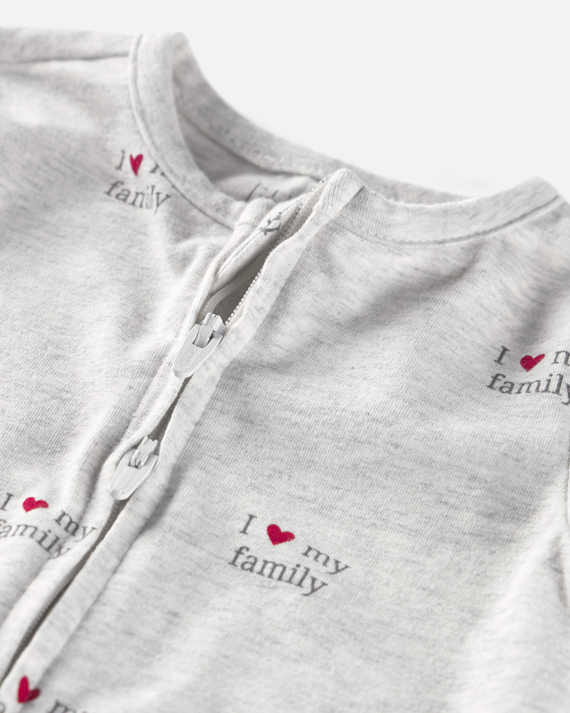 Baby 3-Piece Organic Cotton 'I Love My Family'  Pyjamas